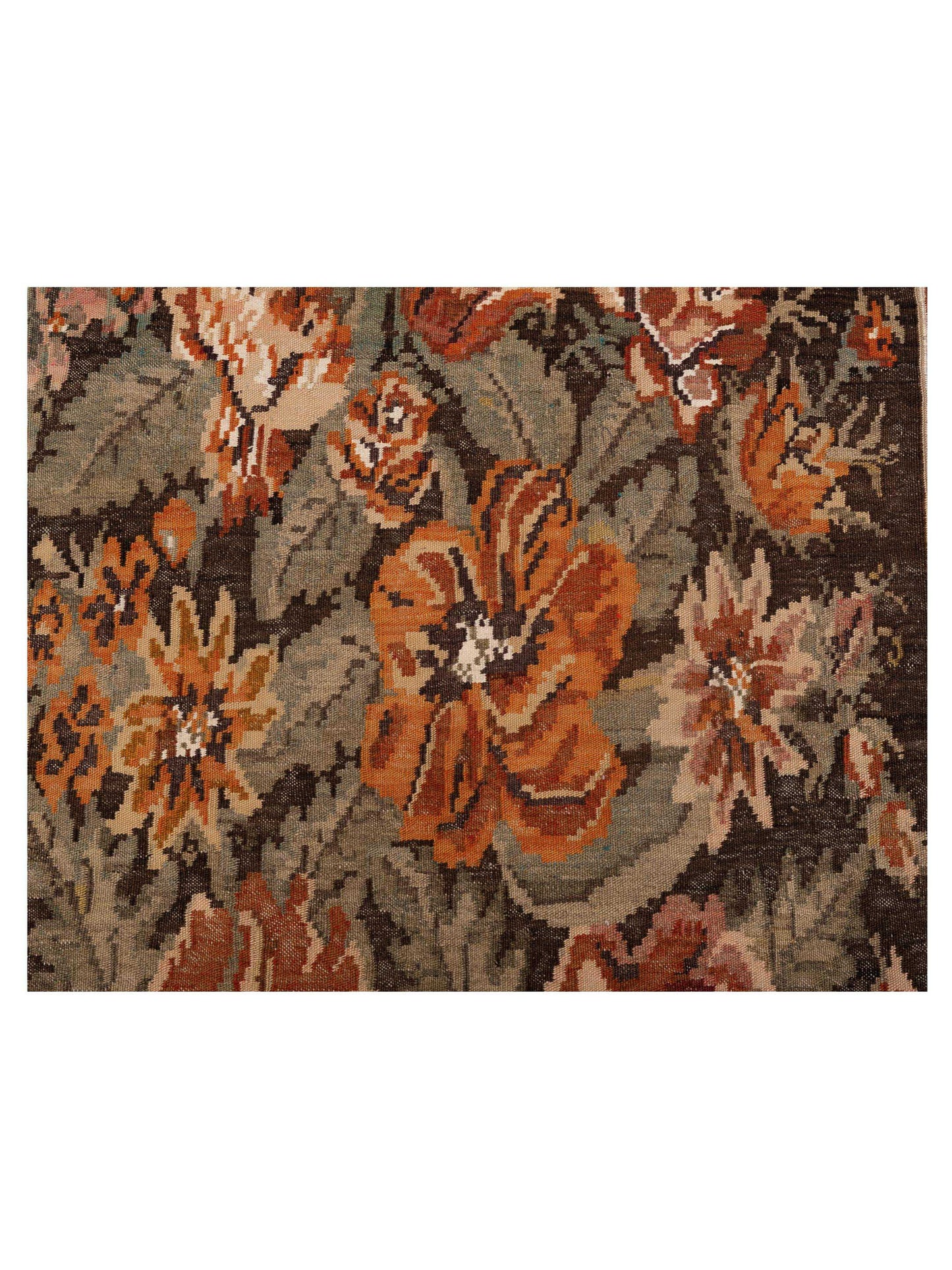 Old Basserabian Kilim 75416 Brown 4.8x8.9 Hand Woven Rug