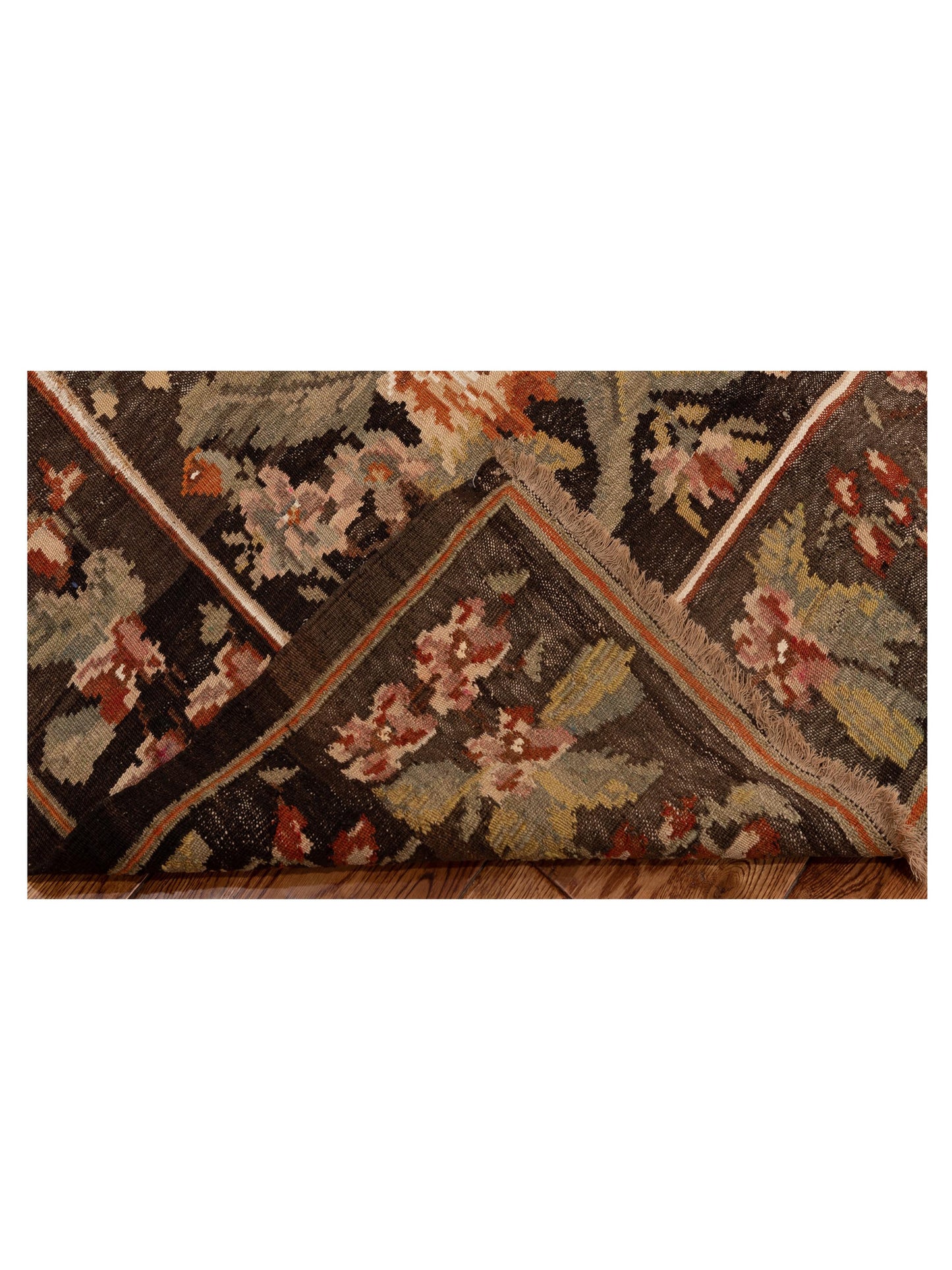 Old Basserabian Kilim 75416 Brown 4.8x8.9 Hand Woven Rug