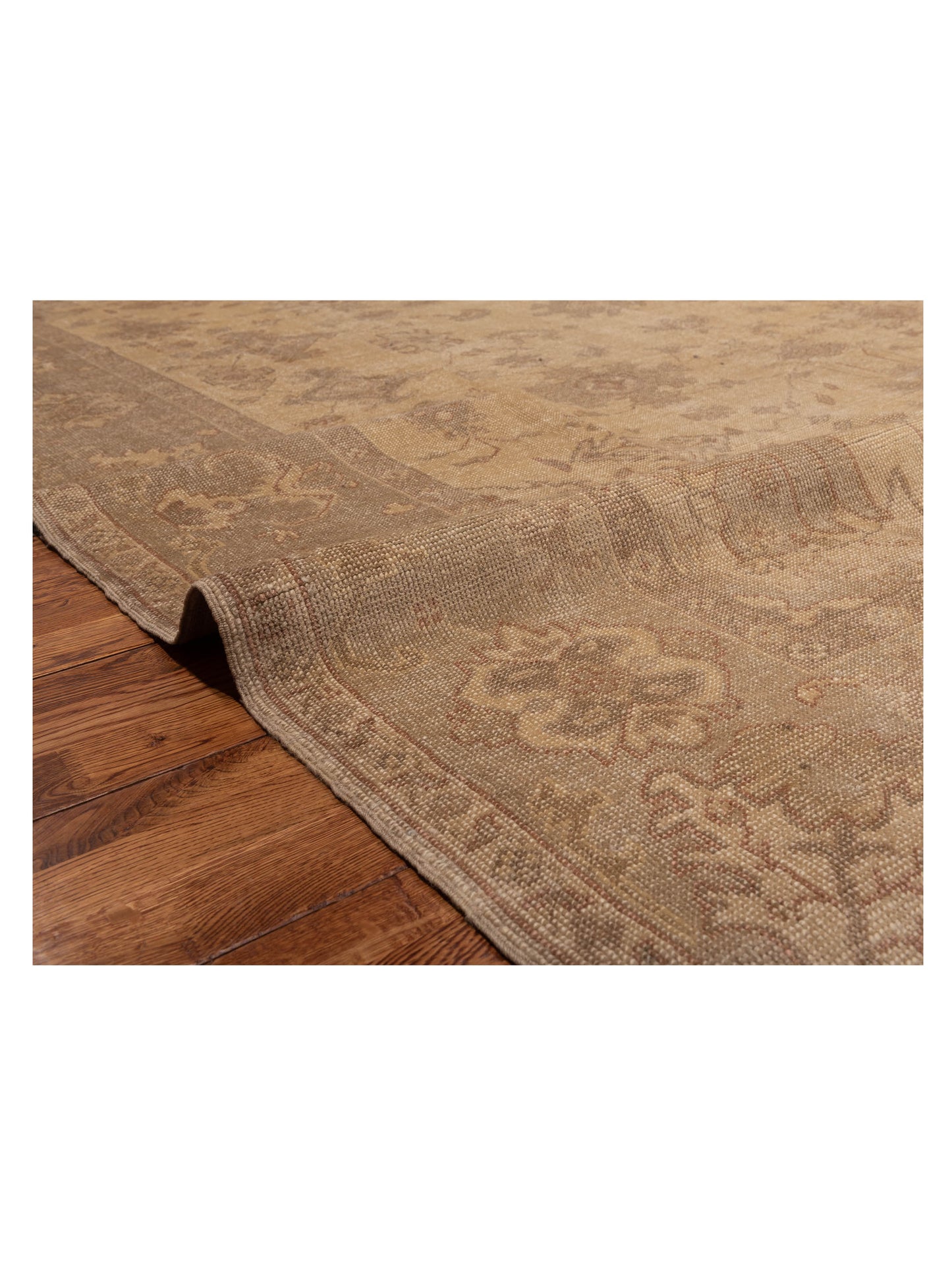 Angora Oushak 75609 Gold Green 9.2x11.8 Hand Knotted Rug