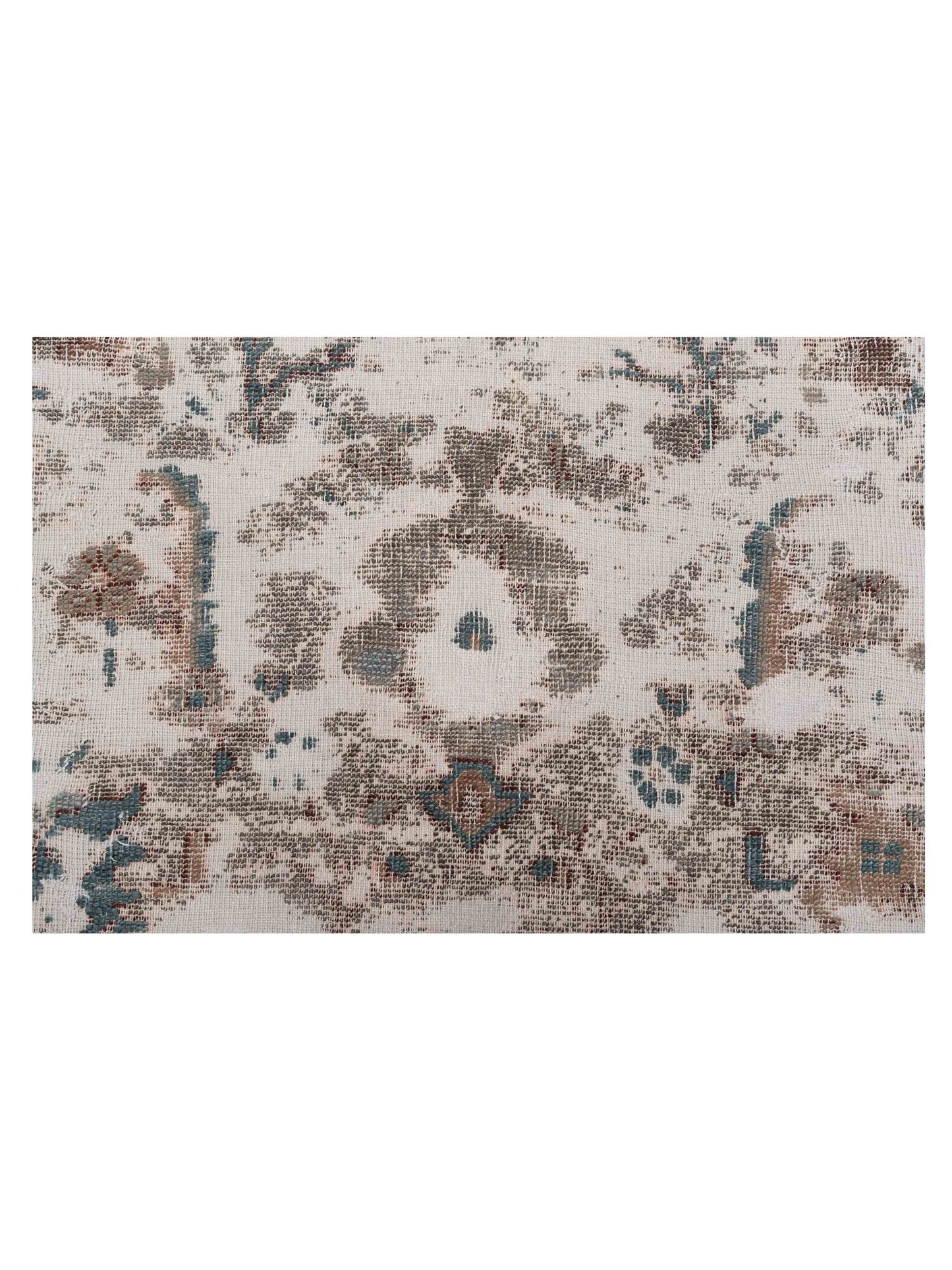 Turkish Vestige Patchwork 76018 Ivory Blue 9.7x11.7 Hand Knotted Rug