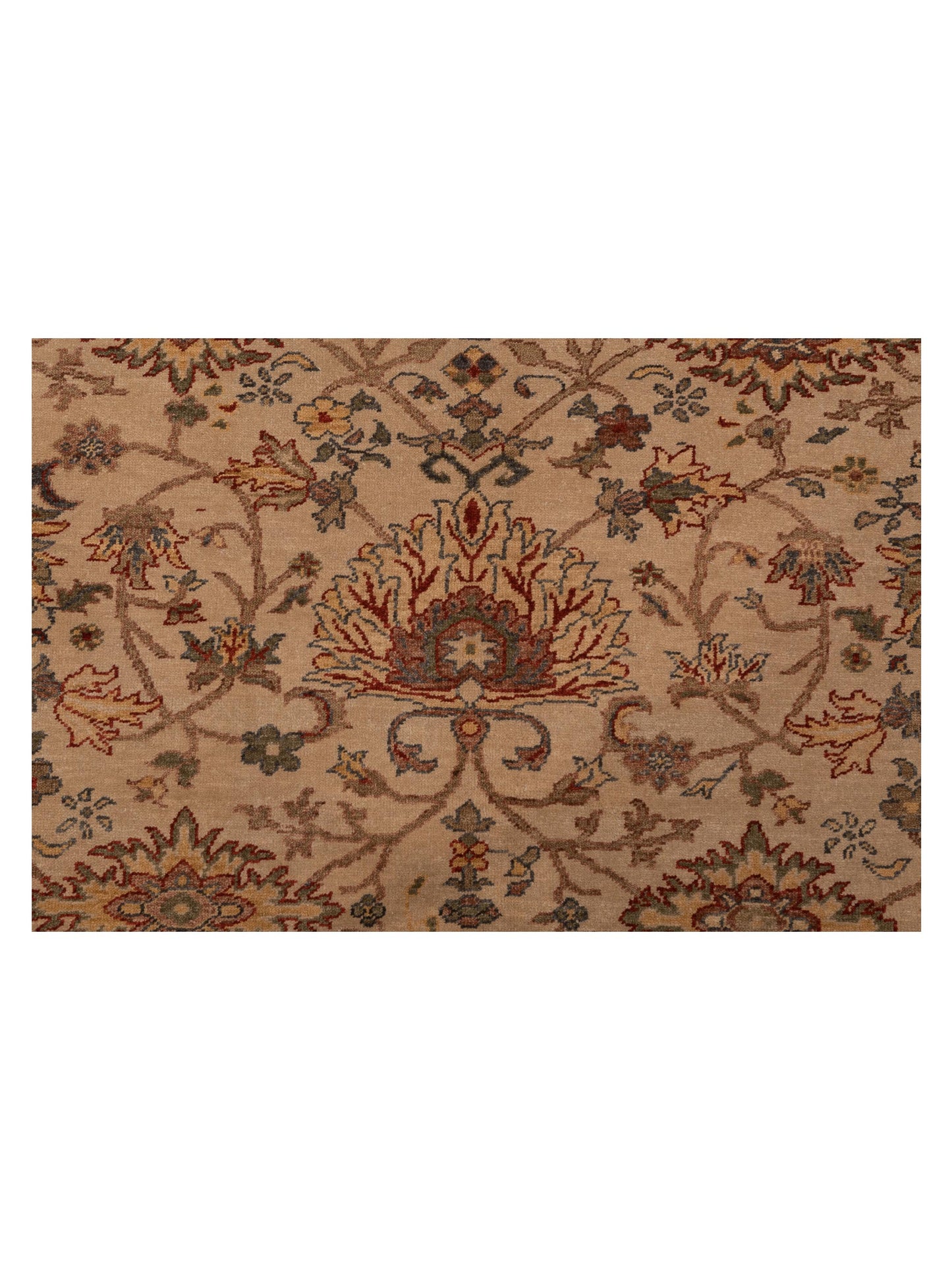 Turkish Elvan 76590 Beige Beige 9.4x11.9 Hand Knotted Rug