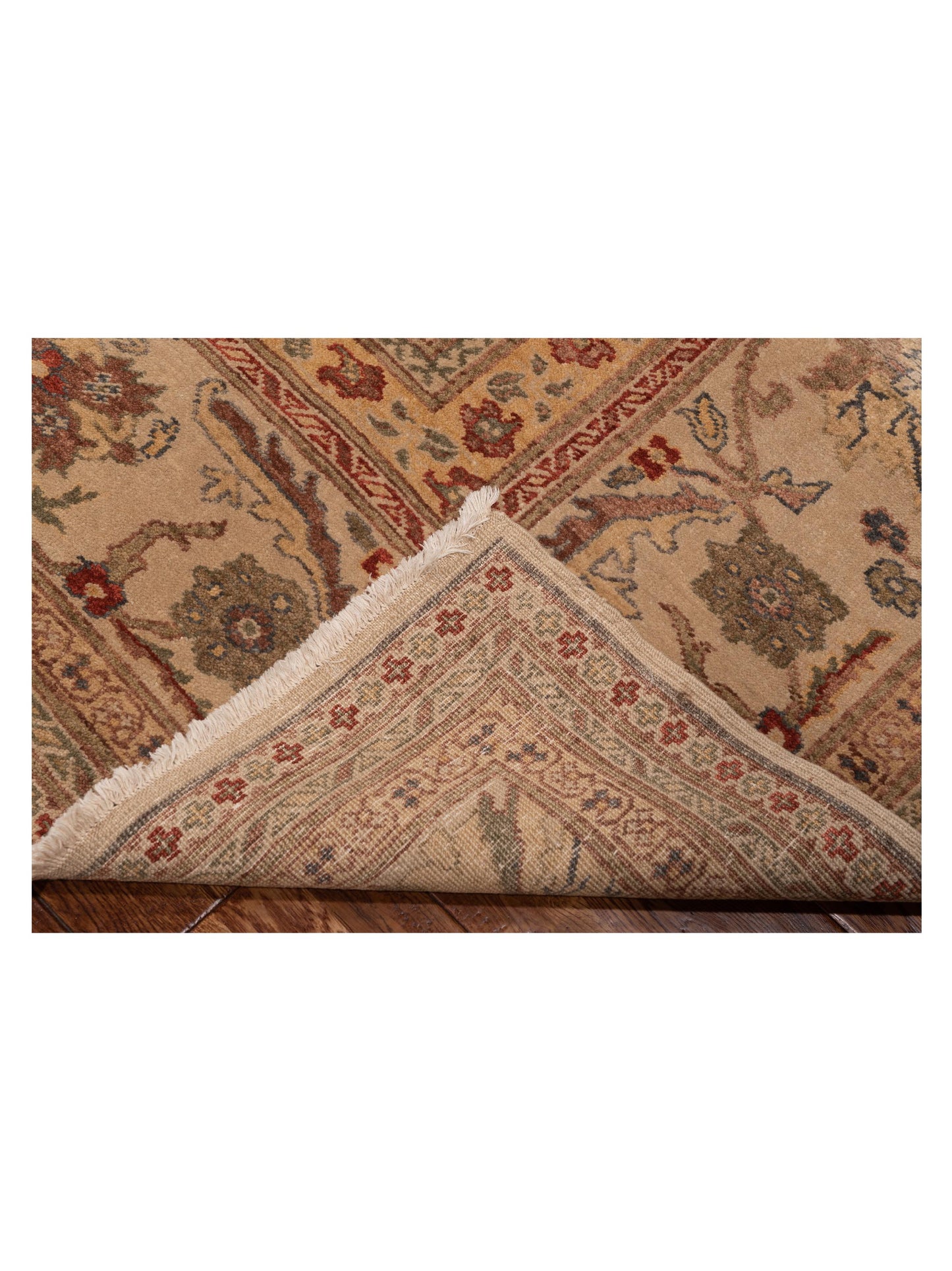 Turkish Elvan 76590 Beige Beige 9.4x11.9 Hand Knotted Rug