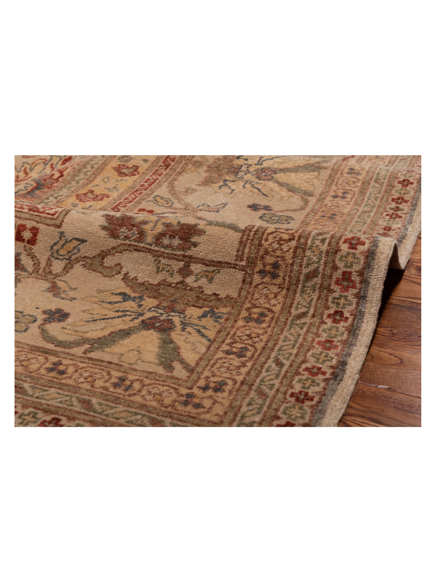 Turkish Elvan 76590 Beige Beige 9.4x11.9 Hand Knotted Rug