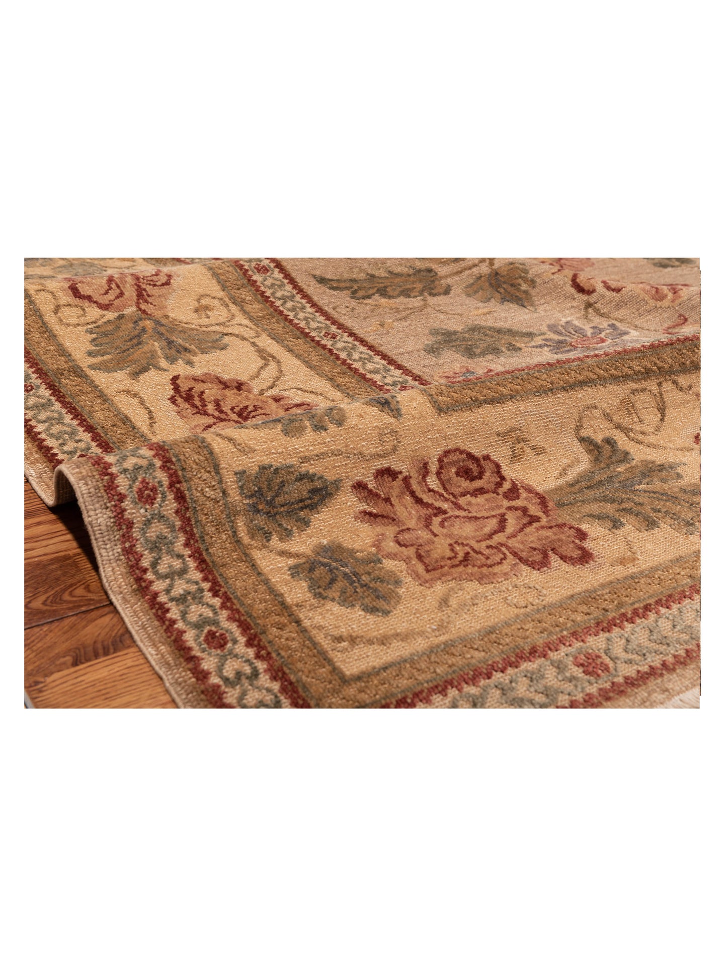 Turkish Elvan Firuz Light Brown Cream 9.1x12.4 Hand Knotted Rug