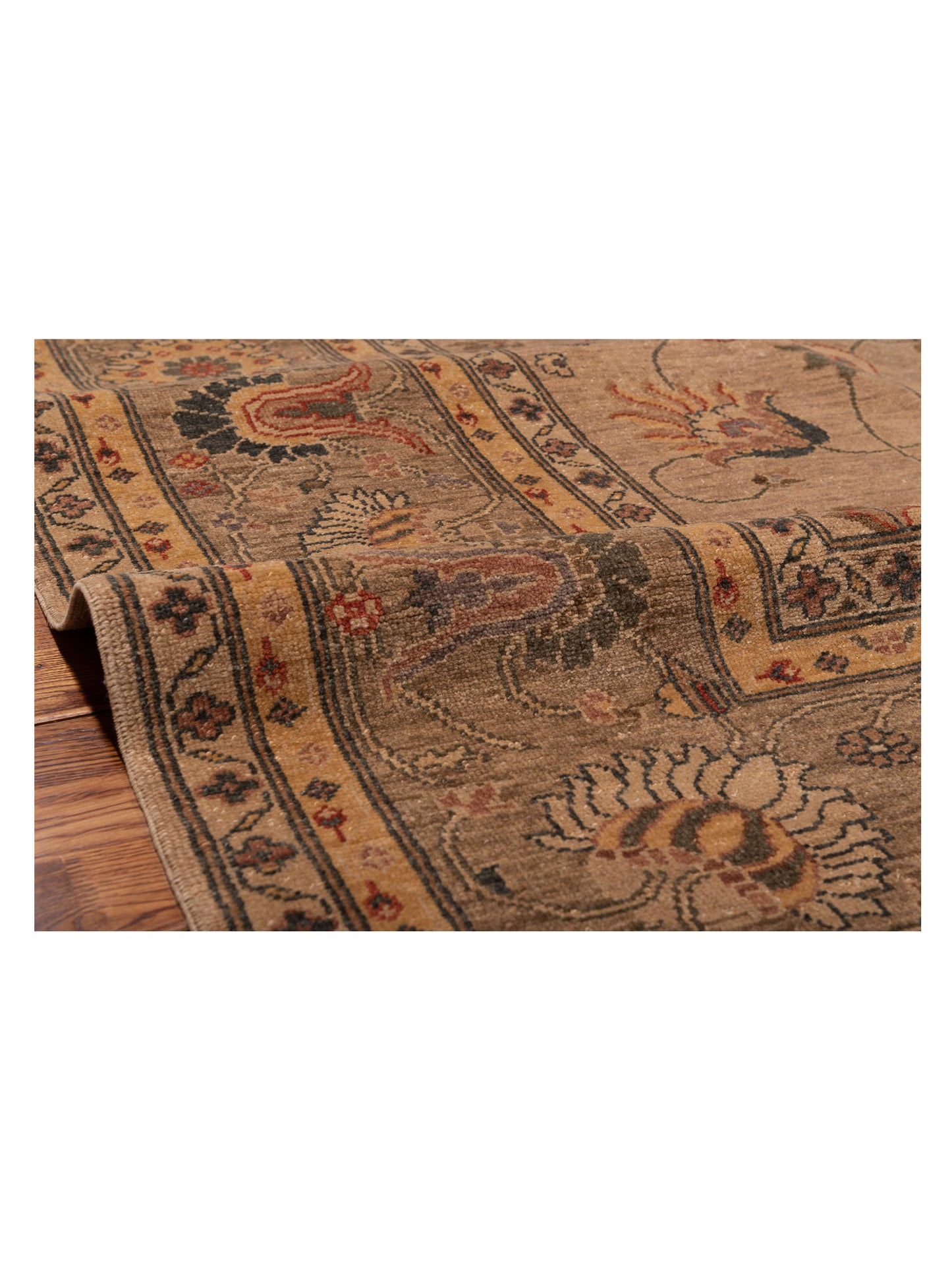 Turkish Elvan 77025 Taupe Silver 9.2x11.4 Hand Knotted Rug