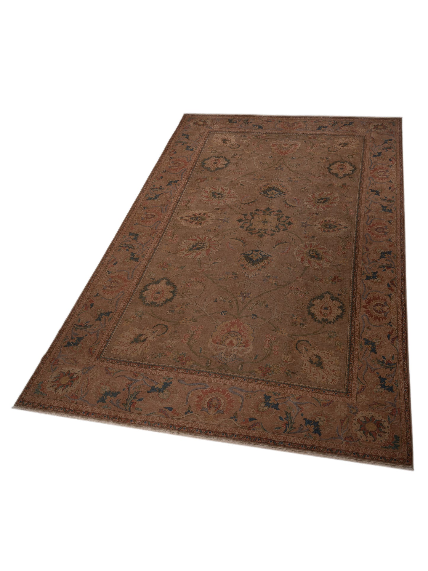 Turkish Elvan 77045 Light Brown Brown 12.5x17.3 Hand Knotted Rug