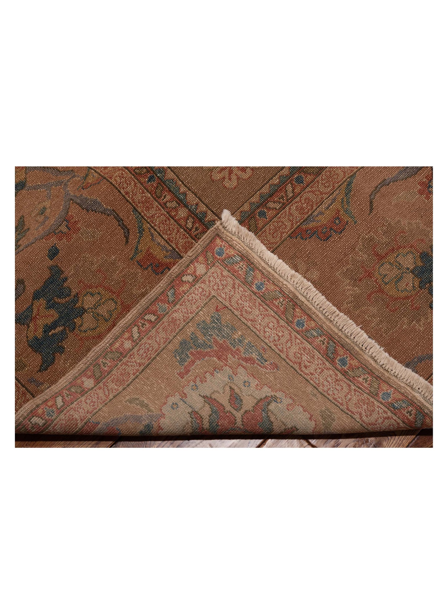 Turkish Elvan 77045 Light Brown Brown 12.5x17.3 Hand Knotted Rug