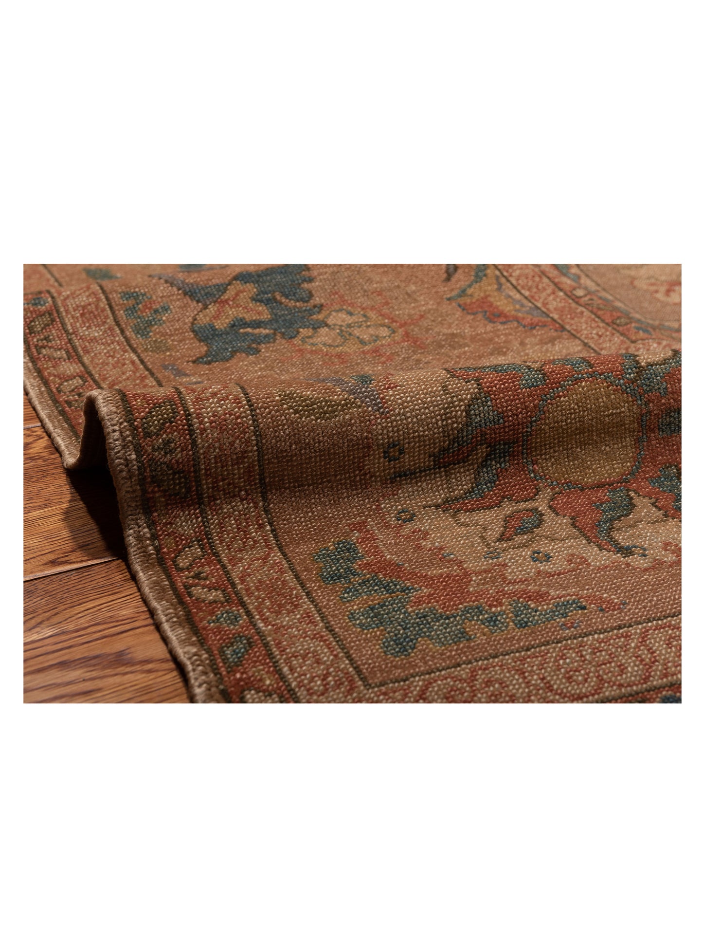 Turkish Elvan 77045 Light Brown Brown 12.5x17.3 Hand Knotted Rug