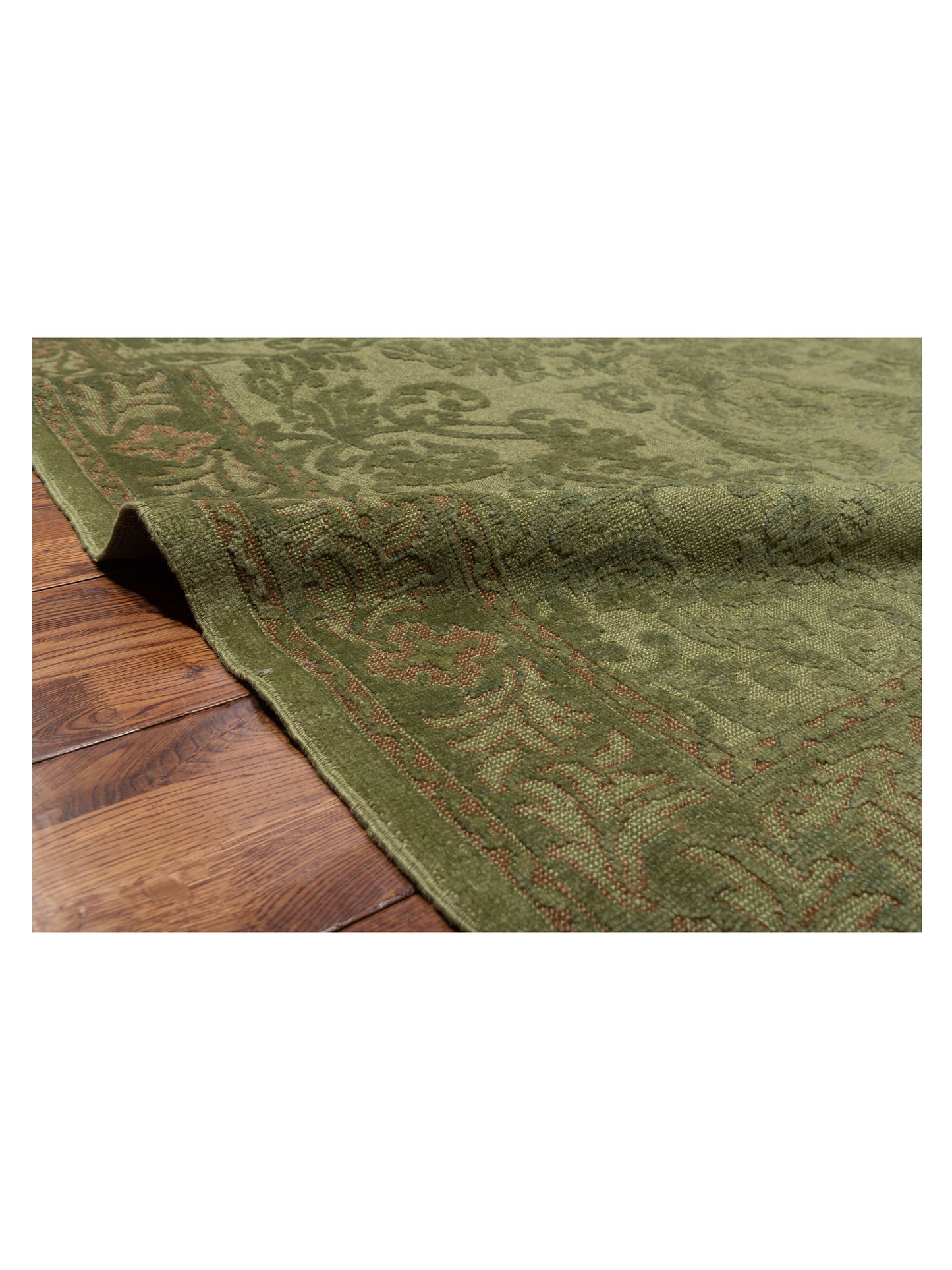 Vintage 77053 Green 8.10x11.6 Hand Knotted Rug