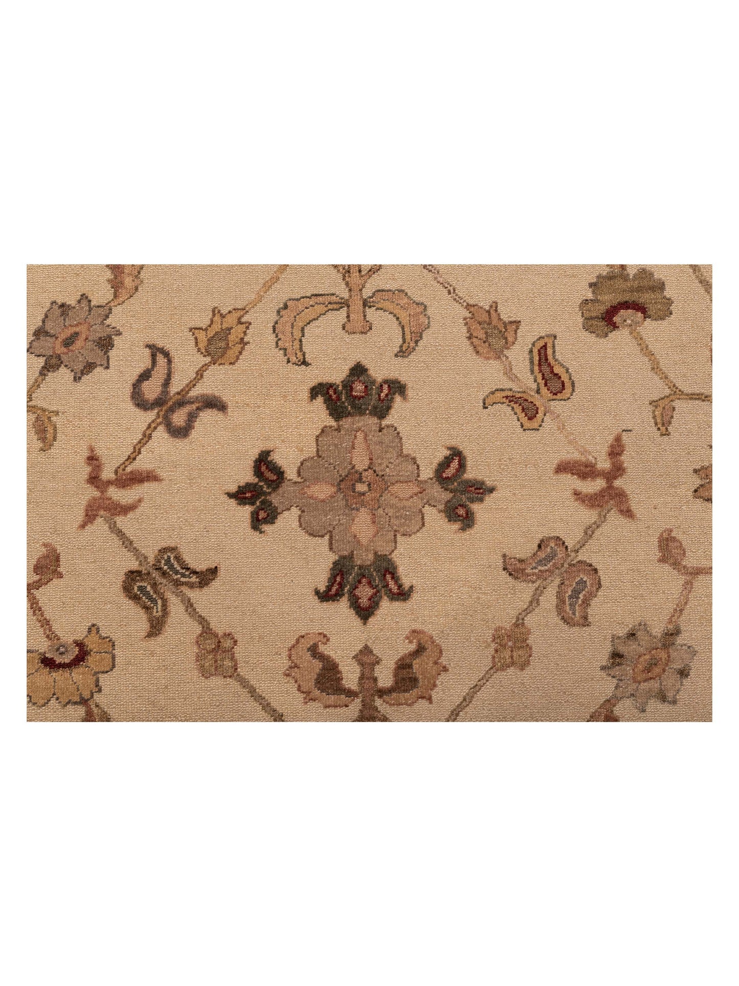 Turkish Elvan 77734 Ivory Silver 9.3x12.8 Hand Knotted Rug