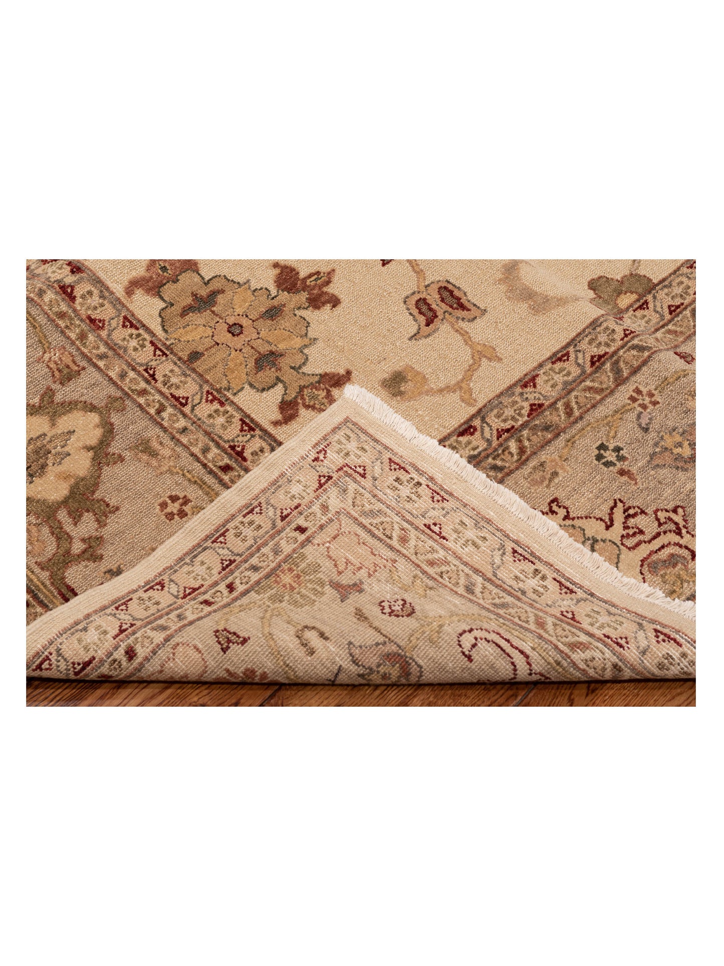 Turkish Elvan 77734 Ivory Silver 9.3x12.8 Hand Knotted Rug