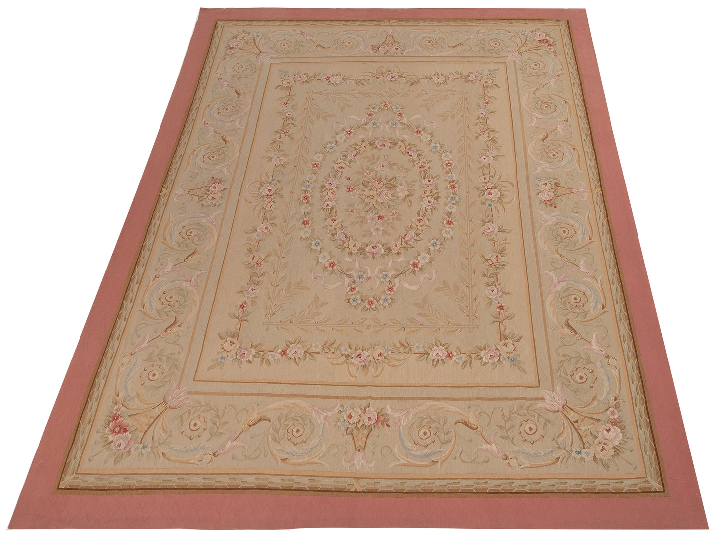 Savannorie 77777 Cream Pink 8.9x12 Hand Knotted Rug