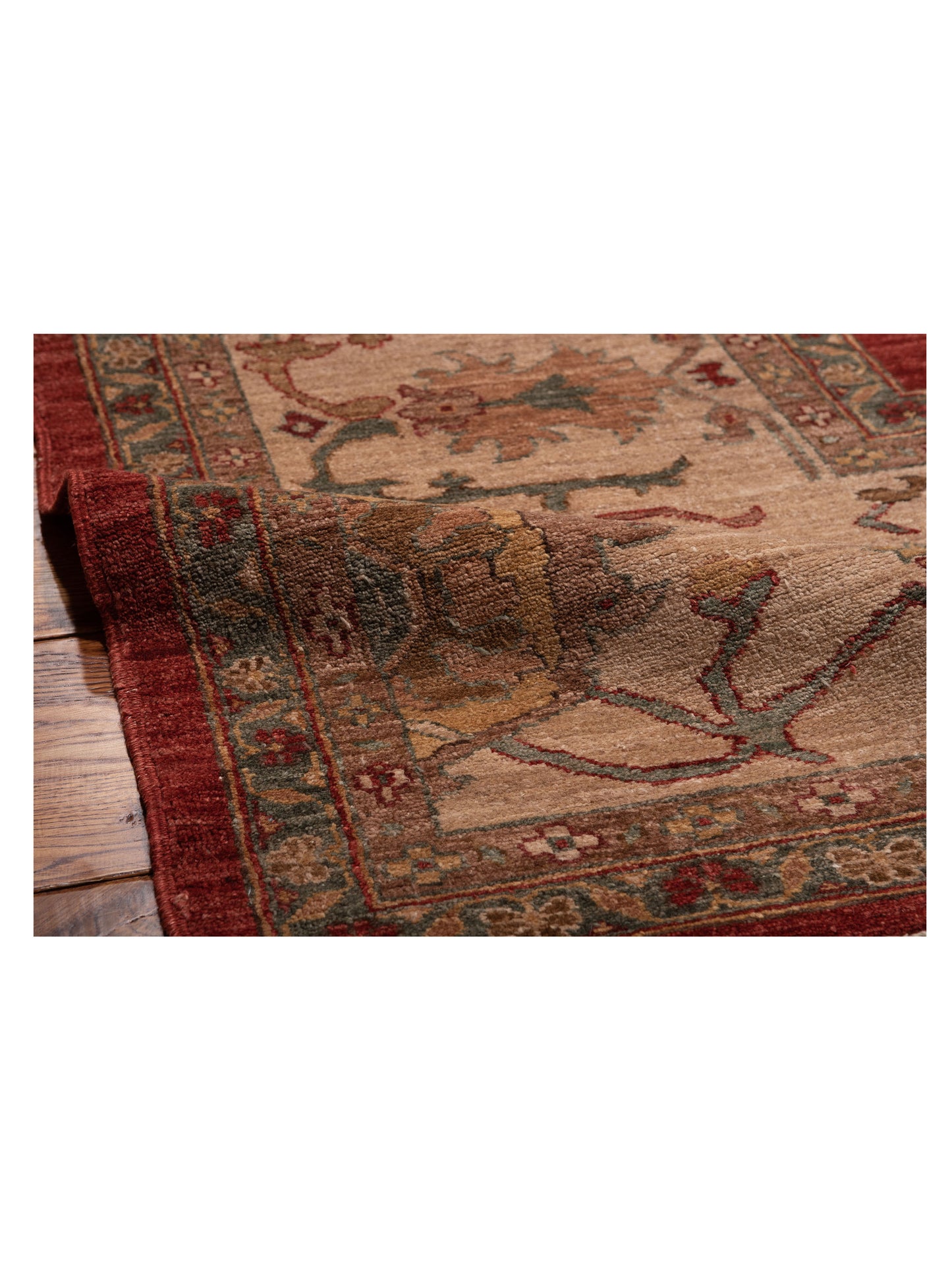 Elvan Tansu Red Ivory 12.5x17.7 Hand Knotted Rug