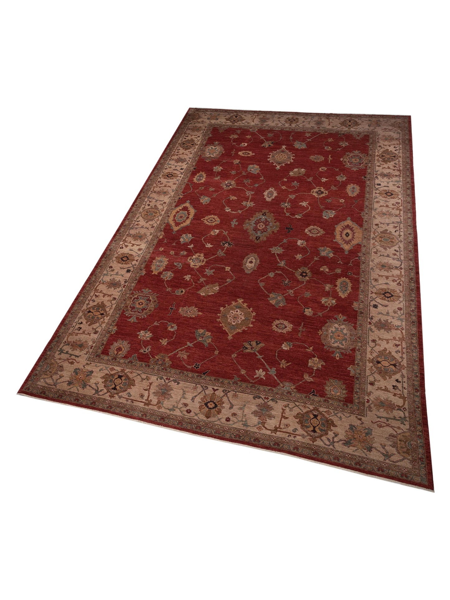 Elvan Tansu Red Ivory 12.5x17.7 Hand Knotted Rug