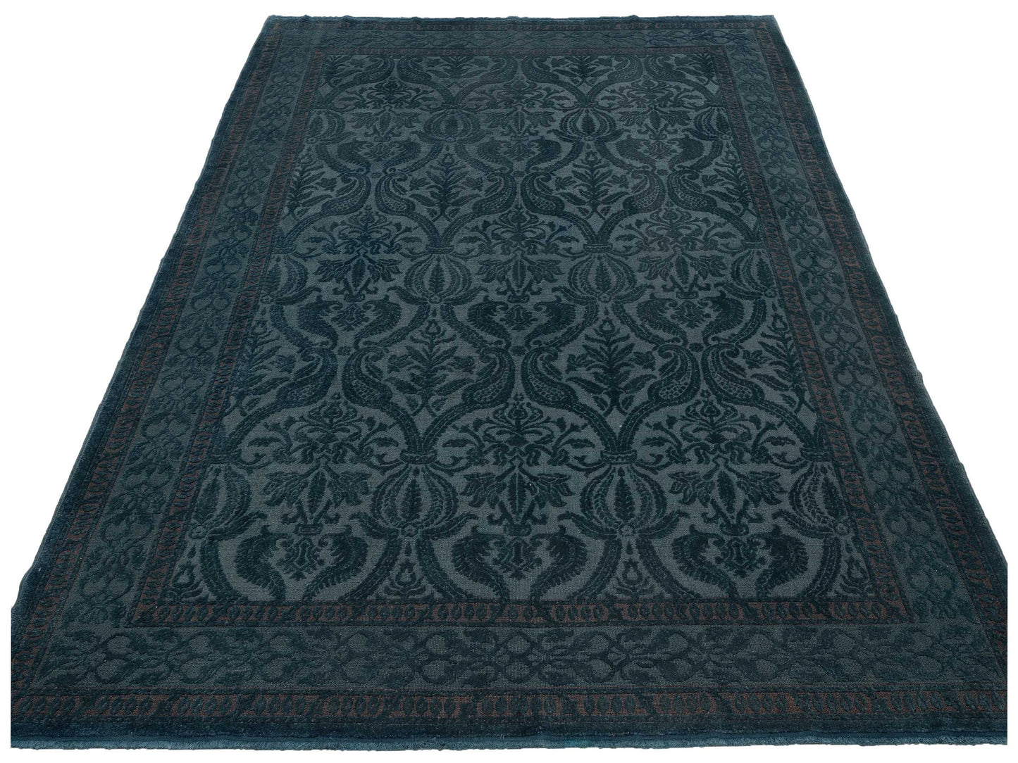 Vintage 78093 Blue 9.1x12 Hand Knotted Rug