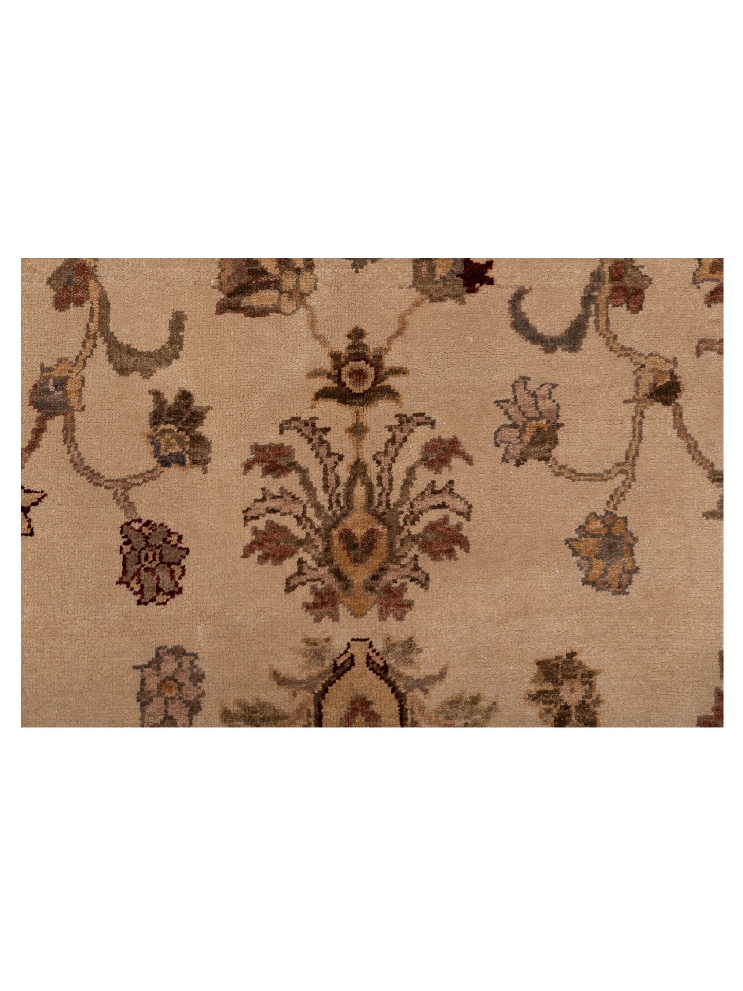 Turkish Elvan 78113 Ivory Gold 4x6.4 Hand Knotted Rug
