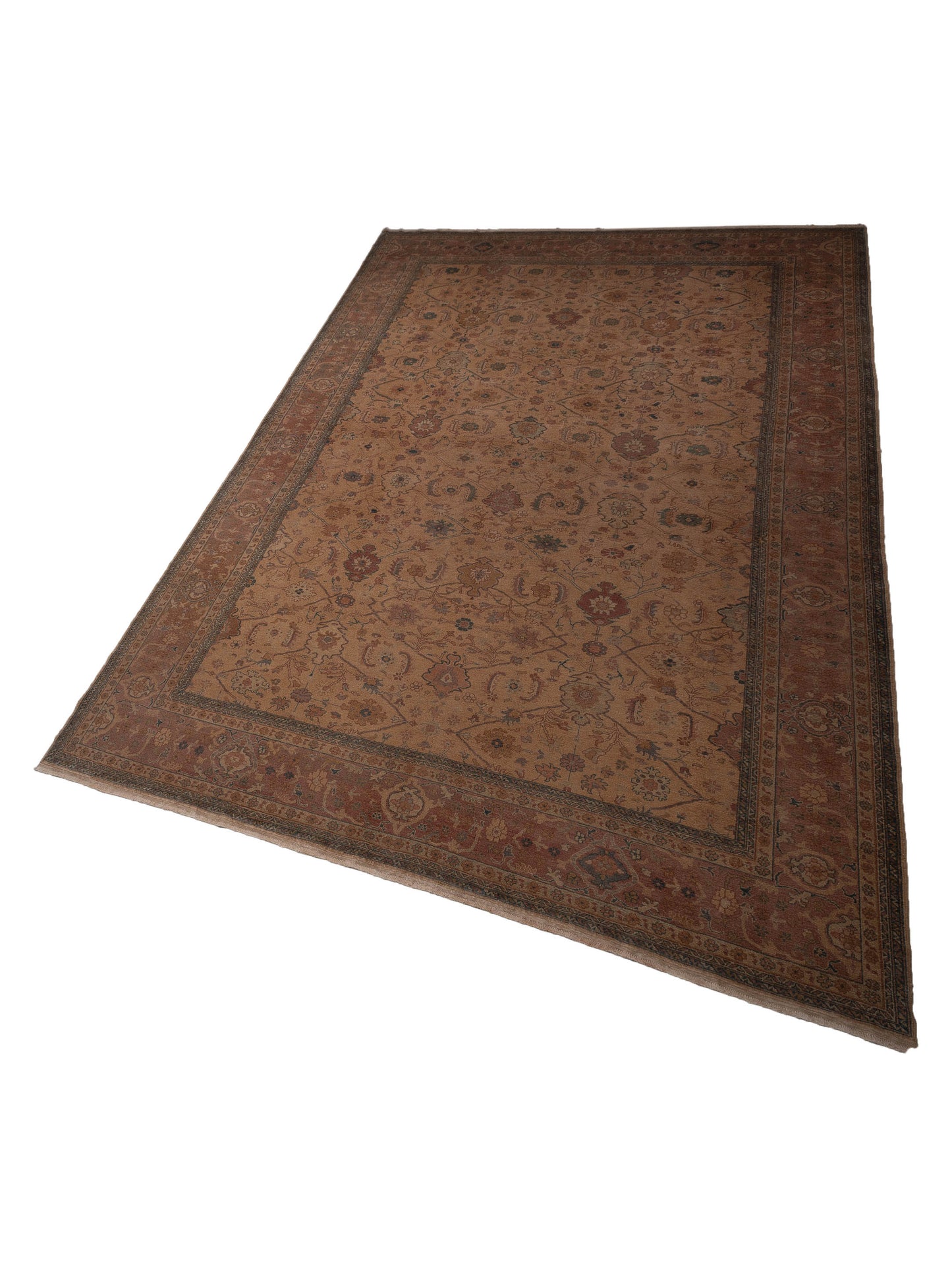 Turkish Elvan 78301 Camel Plum 12x17.11 Hand Knotted Rug