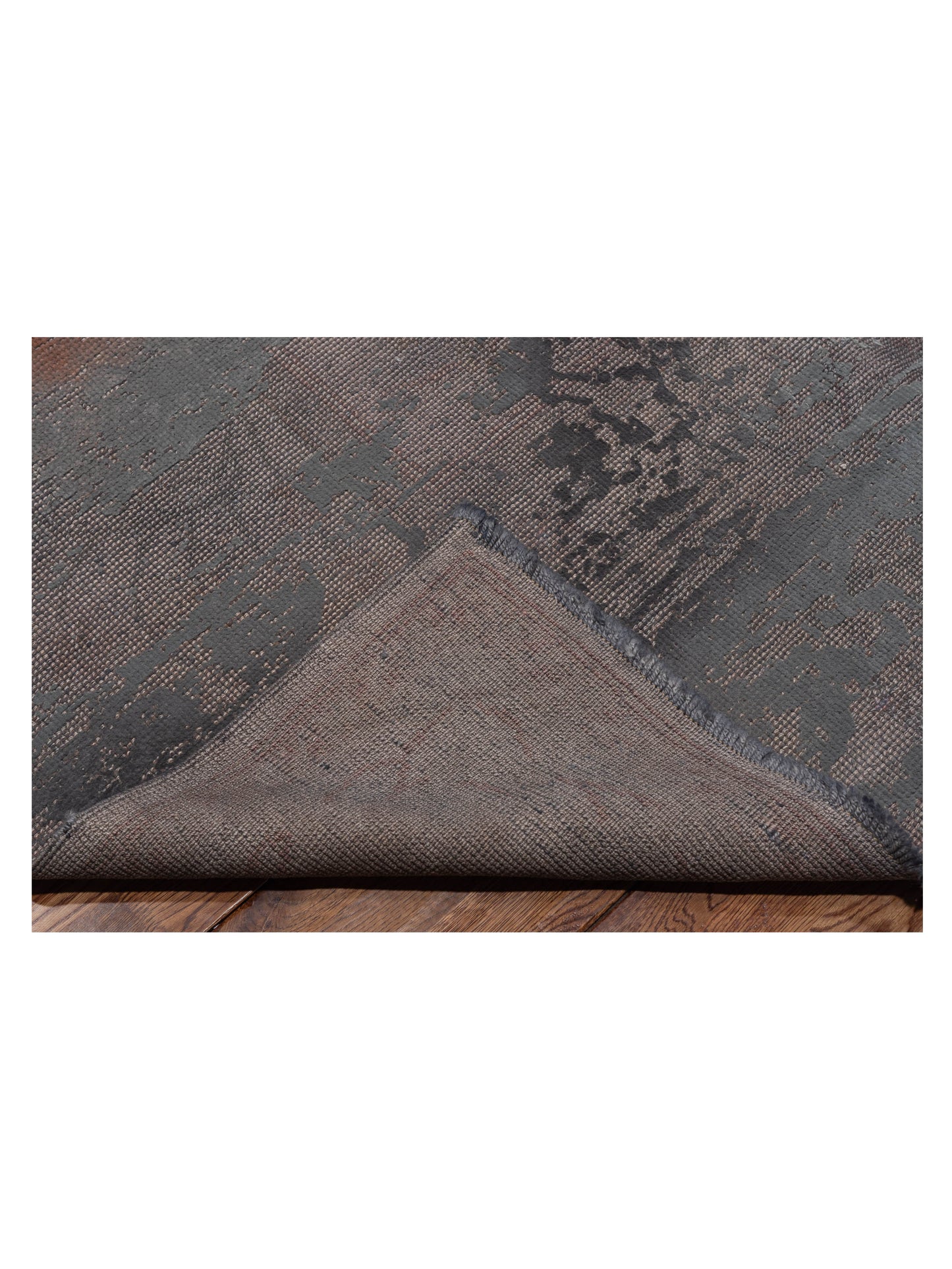 Vintage 78319 Dark Gray 9.3x13.3 Hand Knotted Rug