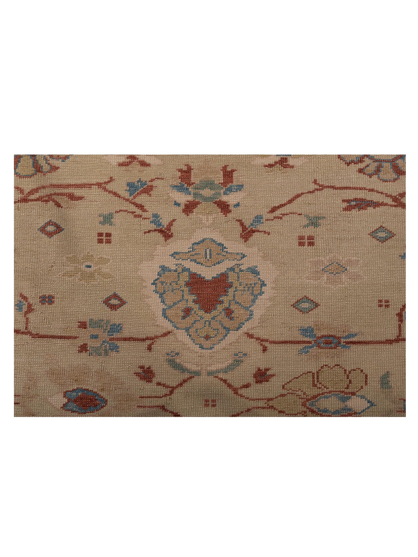 Turkish Elvan 78338 Light Green Taupe 12.8x17.8 Hand Knotted Rug