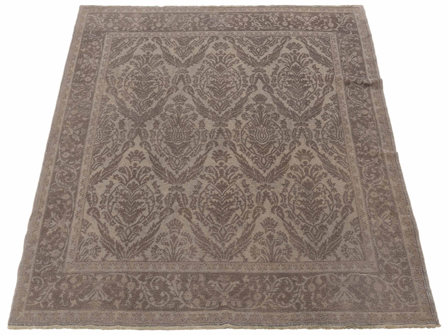 Vintage 78597 Silver 6.10x7.2 Hand Knotted Rug