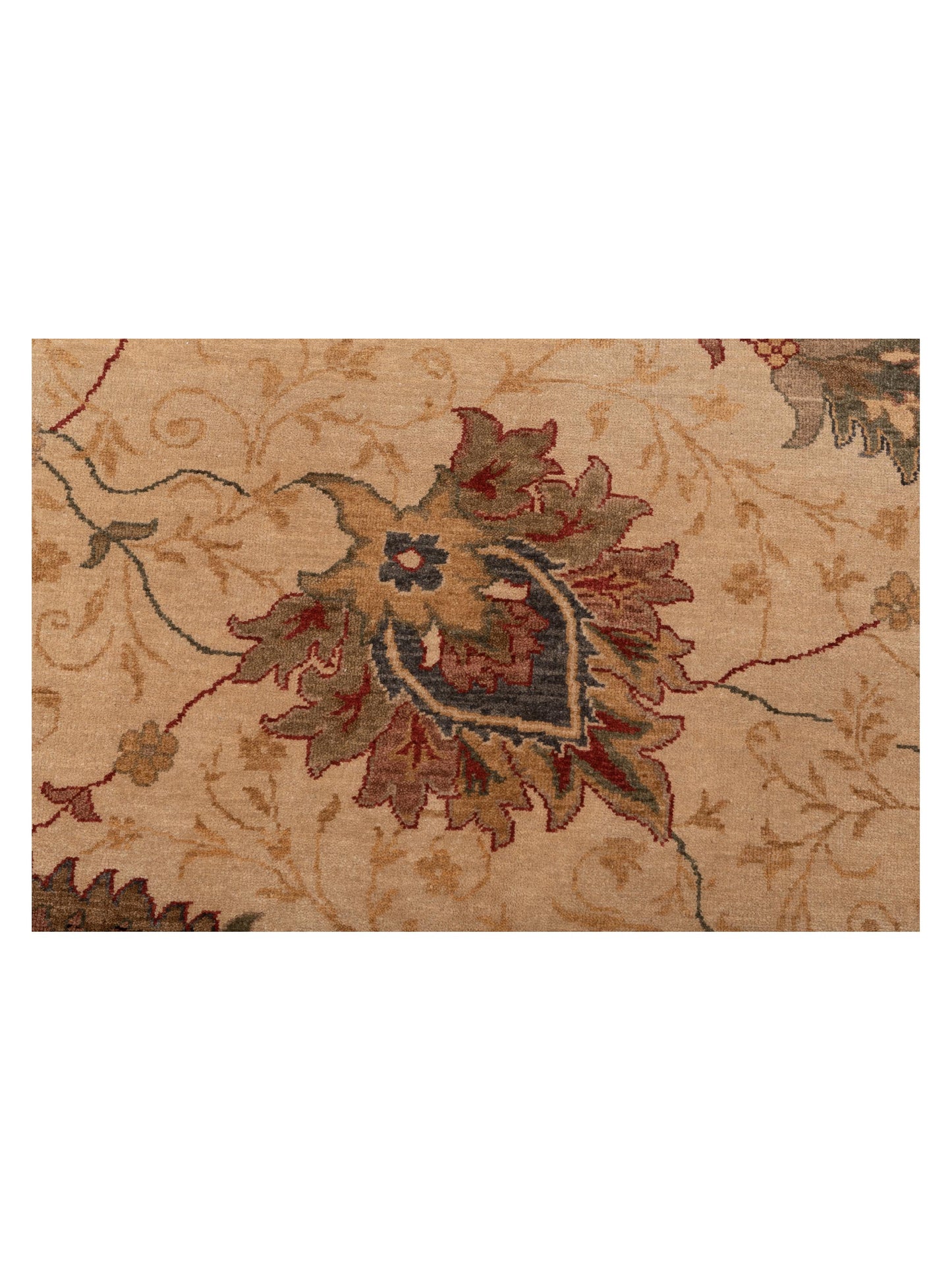 Turkish Elvan 78600 Beige Beige 9.2x12.10 Hand Knotted Rug