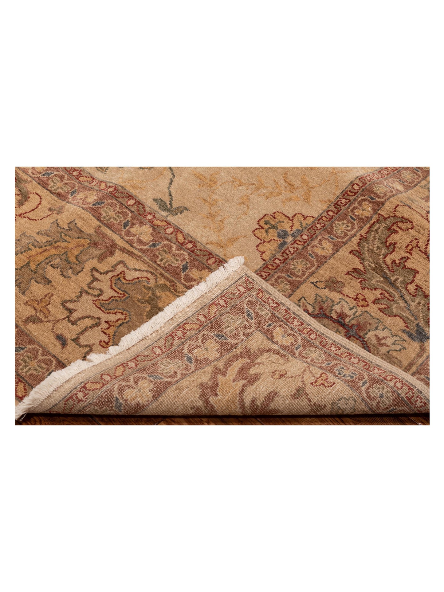 Turkish Elvan 78600 Beige Beige 9.2x12.10 Hand Knotted Rug