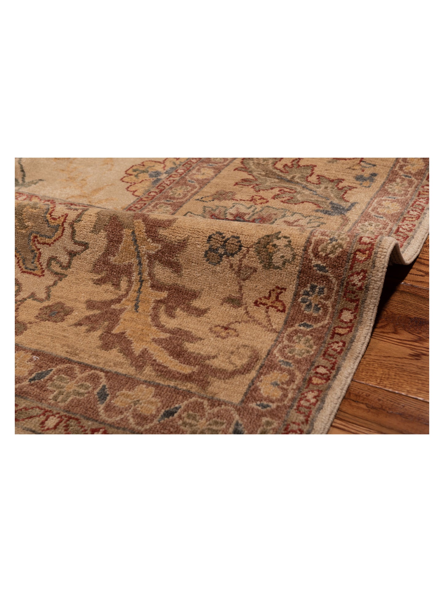 Turkish Elvan 78600 Beige Beige 9.2x12.10 Hand Knotted Rug