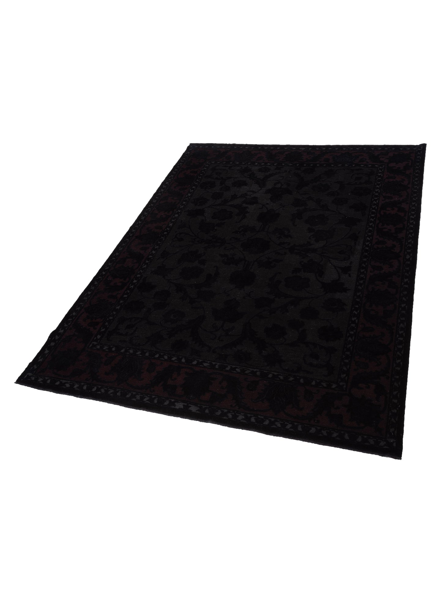 Vintage 78612 Black 9.4x11.11 Hand Knotted Rug