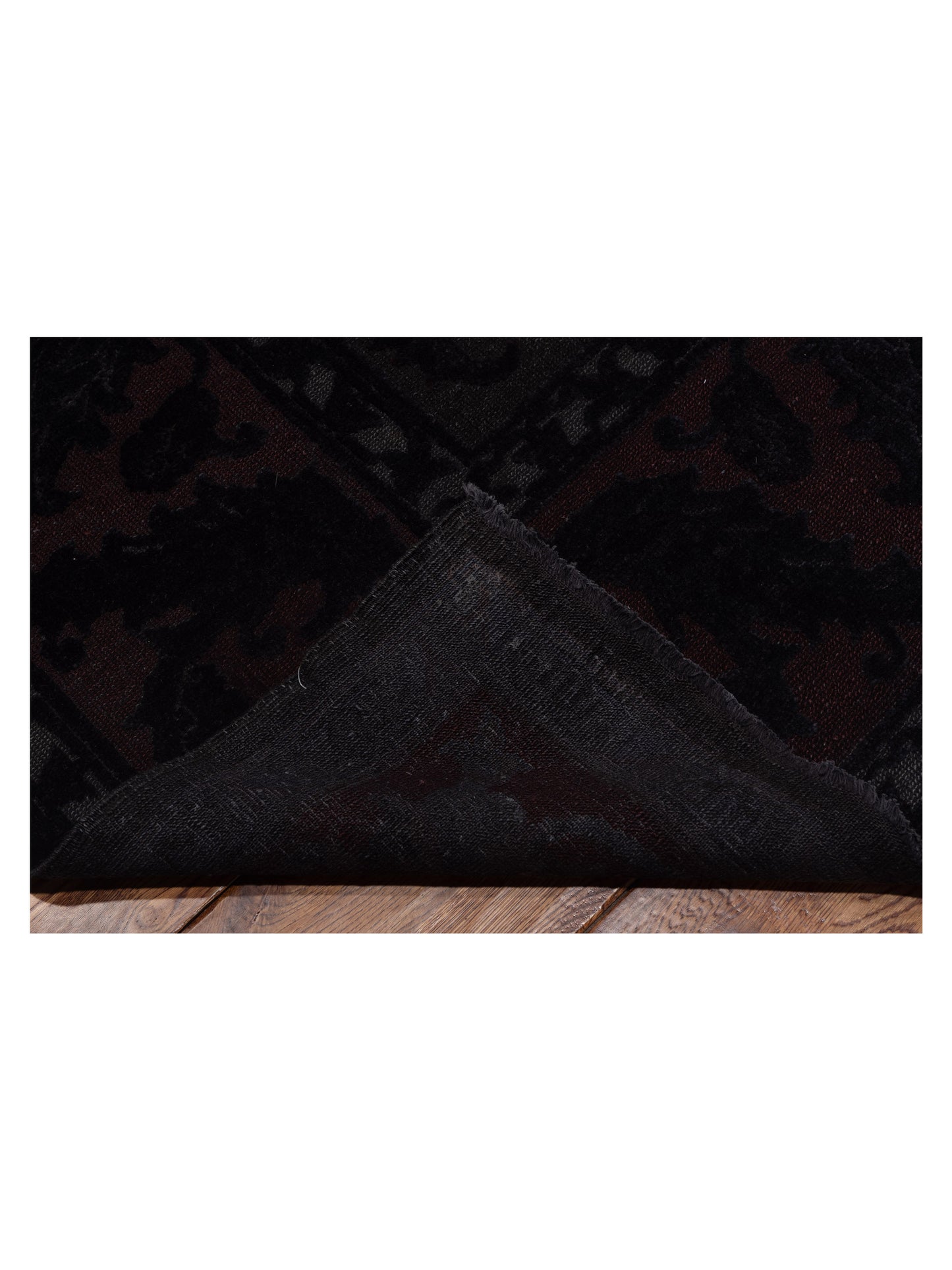 Vintage 78612 Black 9.4x11.11 Hand Knotted Rug