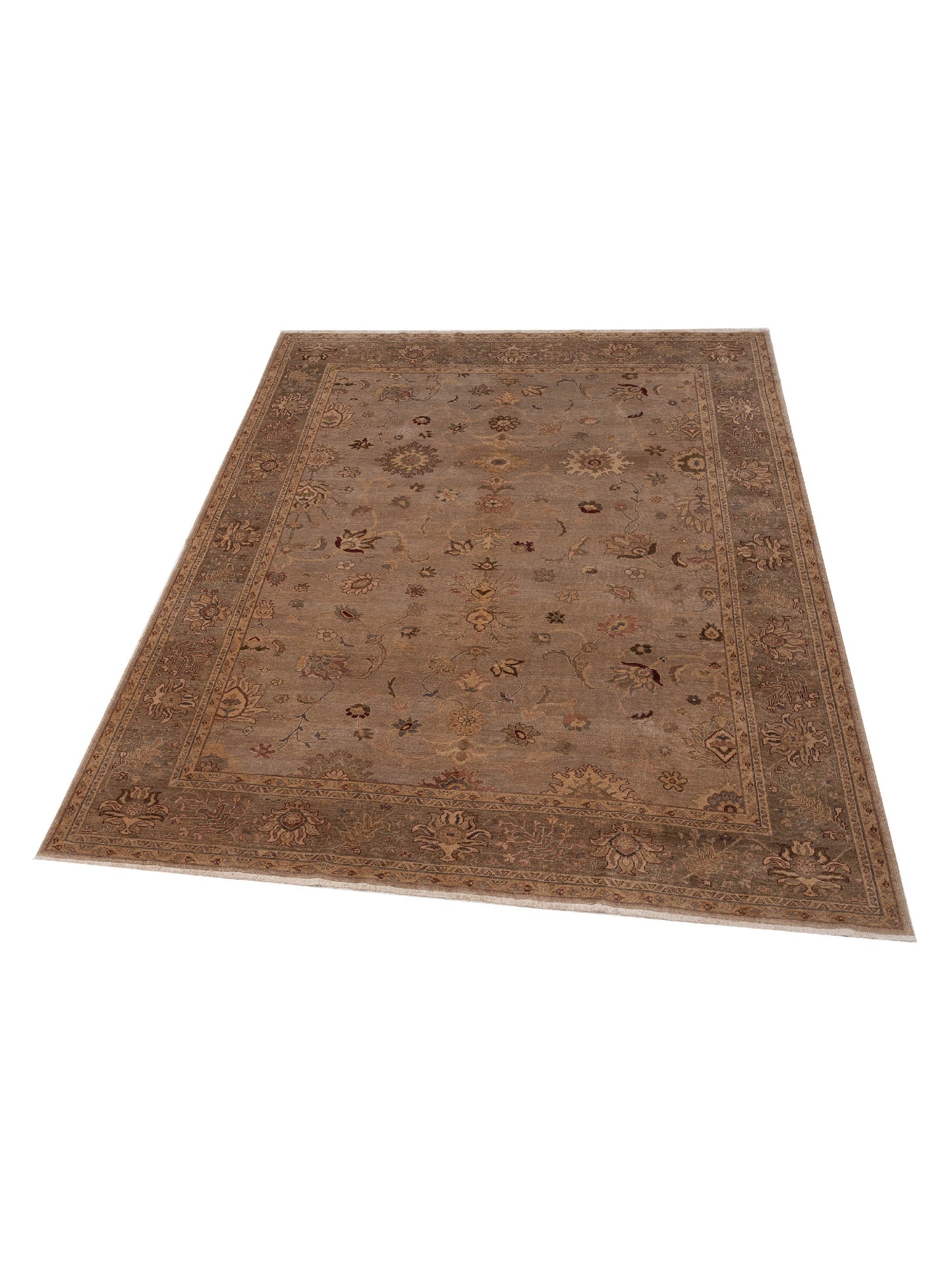 Turkish Elvan 78620 Gray Gray 9.4x12.2 Hand Knotted Rug