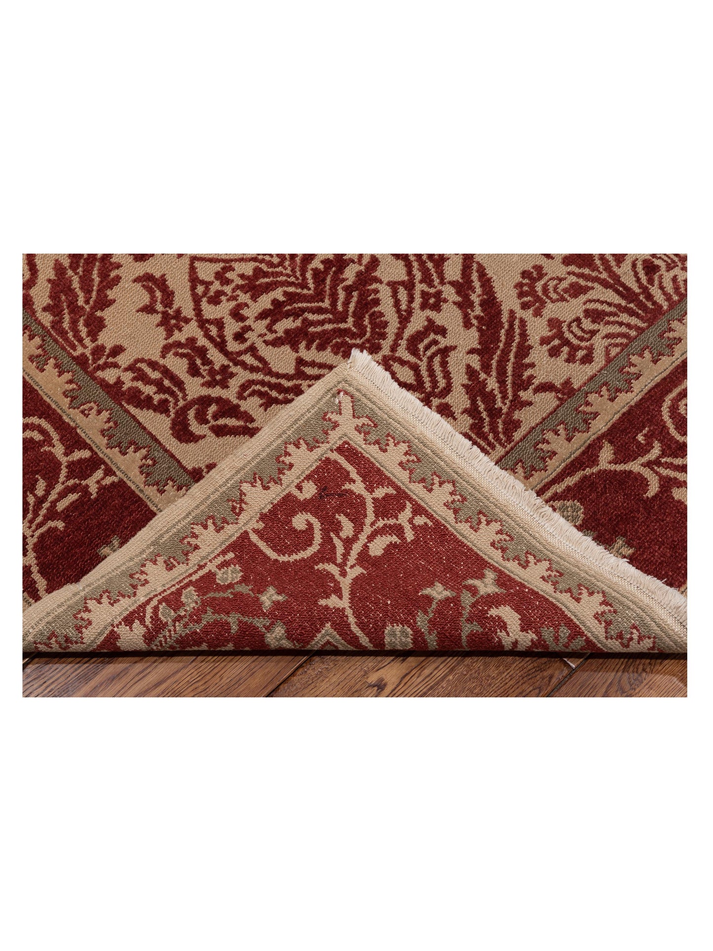 Turkish Elvan 78630 Beige Red 7.2x10.6 Hand Knotted Rug