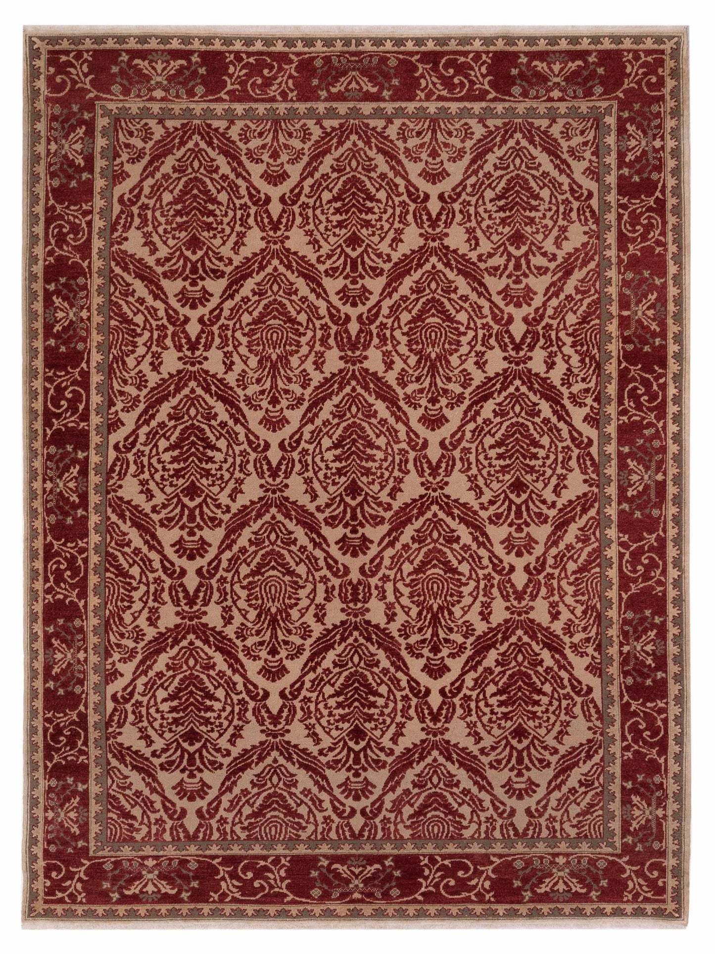 Pasha Turkish Elvan Beige Red Traditional