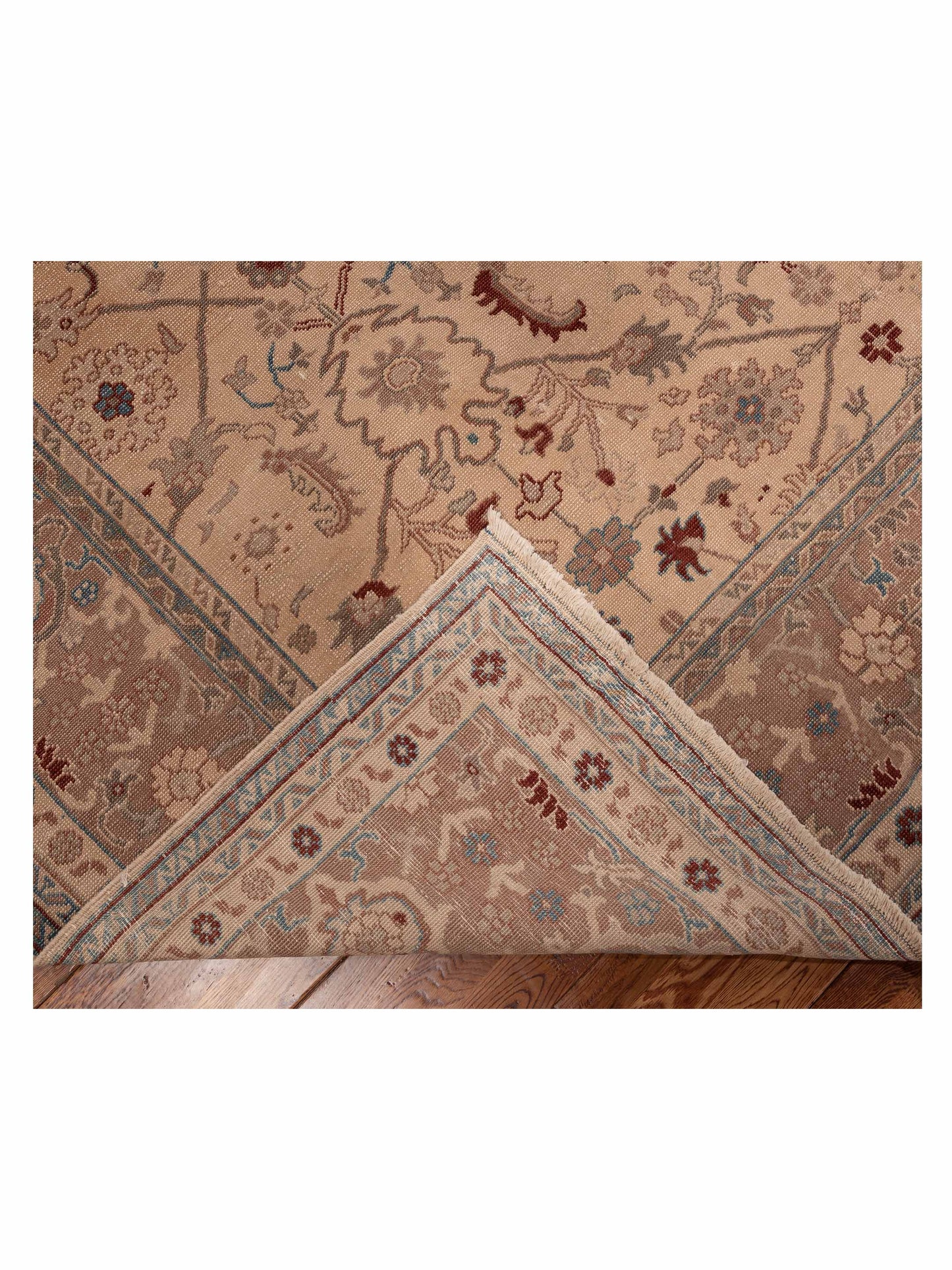 Turkish Elvan 78643 Cream Brown 8.9x12 Hand Knotted Rug