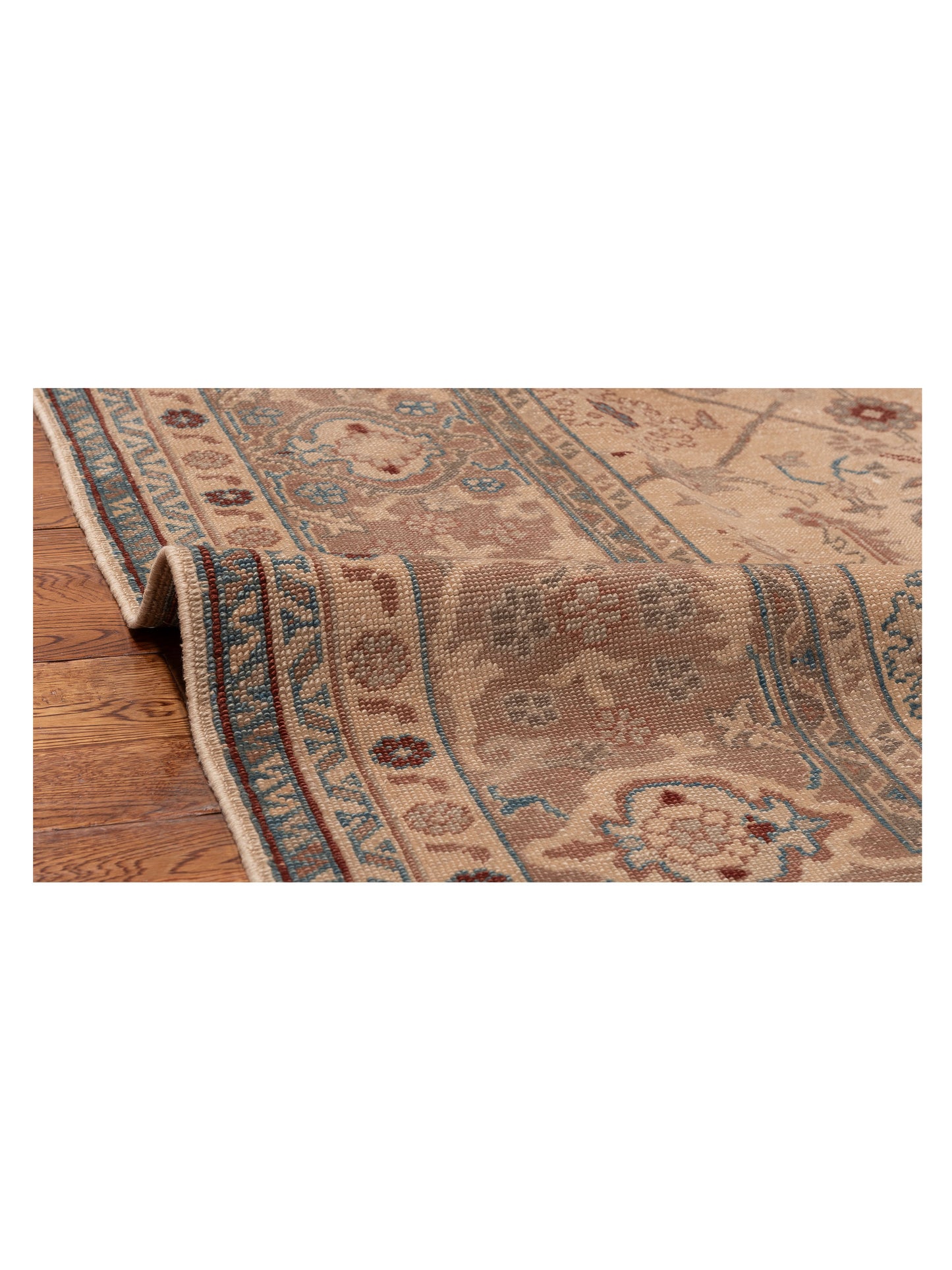 Turkish Elvan 78643 Cream Brown 8.9x12 Hand Knotted Rug