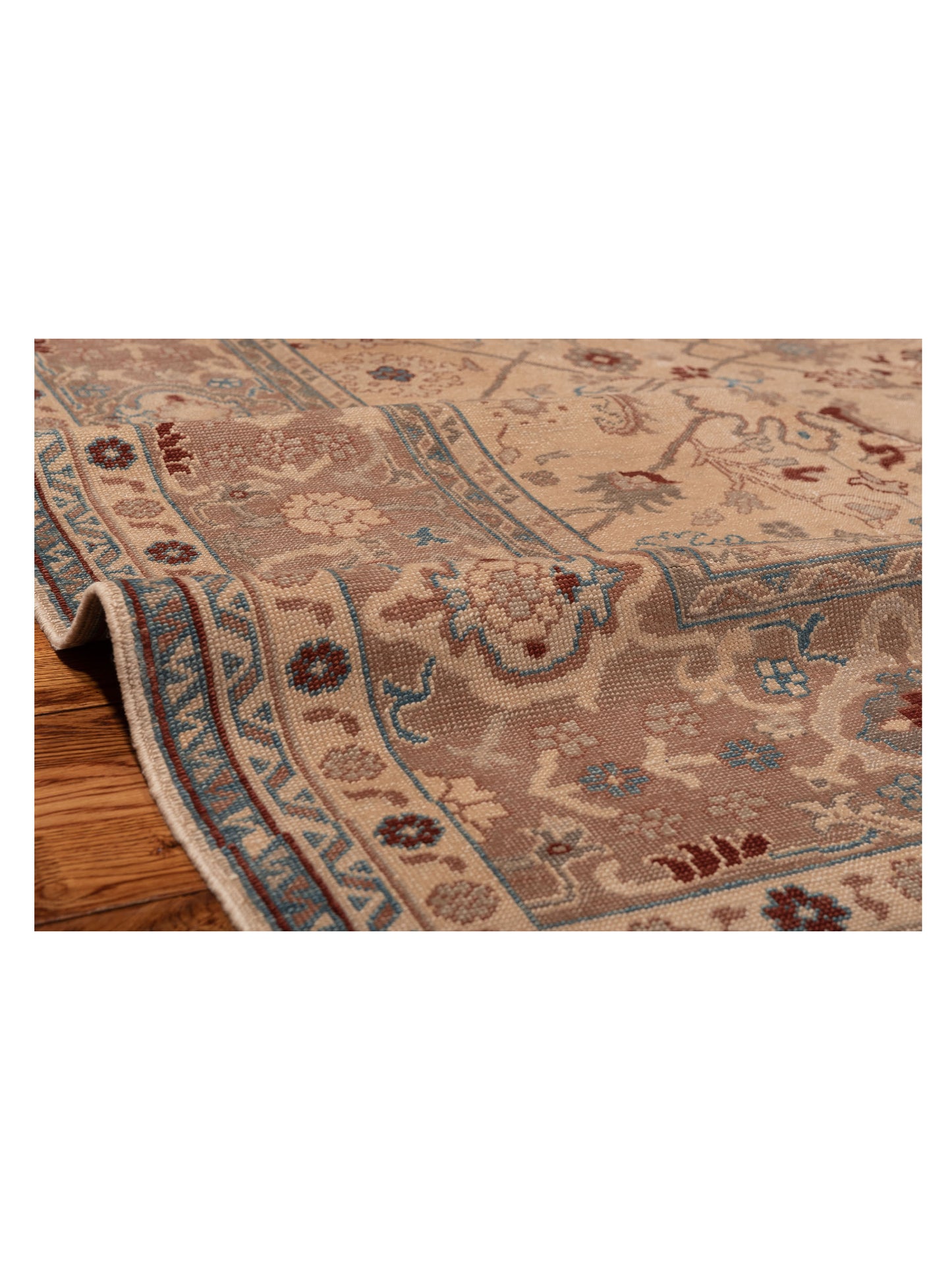 Turkish Elvan 78643 Cream Brown 8.9x12 Hand Knotted Rug