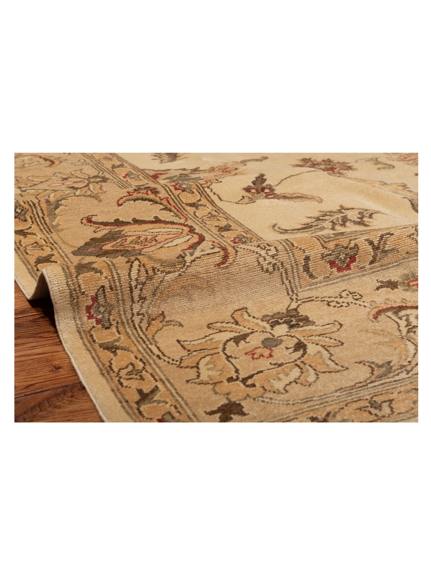 Turkish Elvan 78850 Ivory Beige 8.8x10.10 Hand Knotted Rug