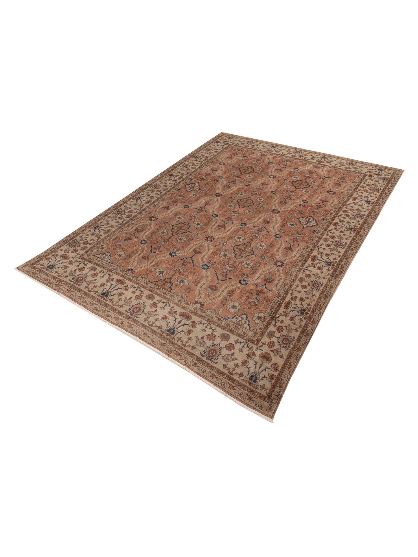 Turkish Elvan 78873 Copper Ivory 10.2x13.7 Hand Knotted Rug