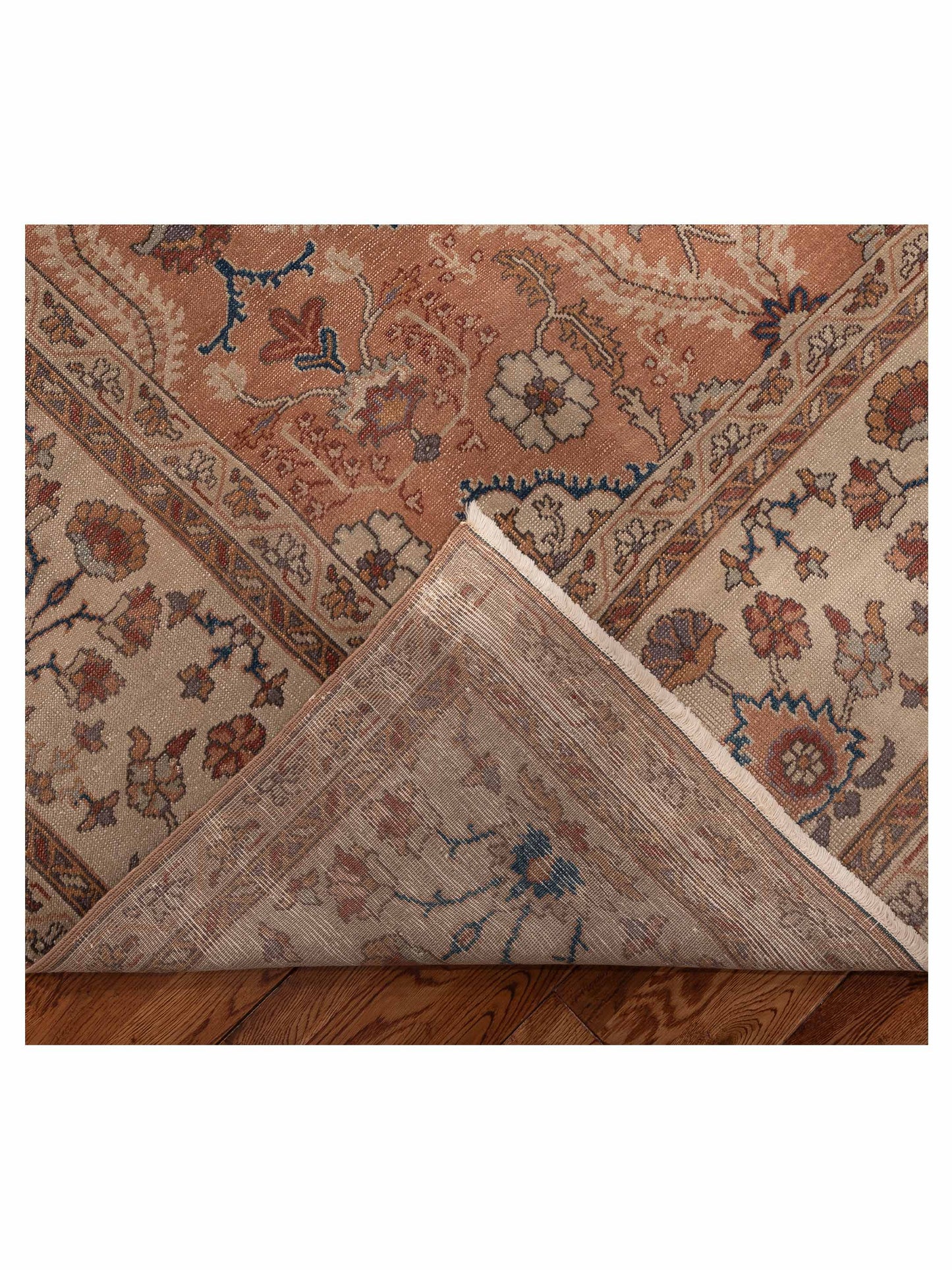 Turkish Elvan 78873 Copper Ivory 10.2x13.7 Hand Knotted Rug