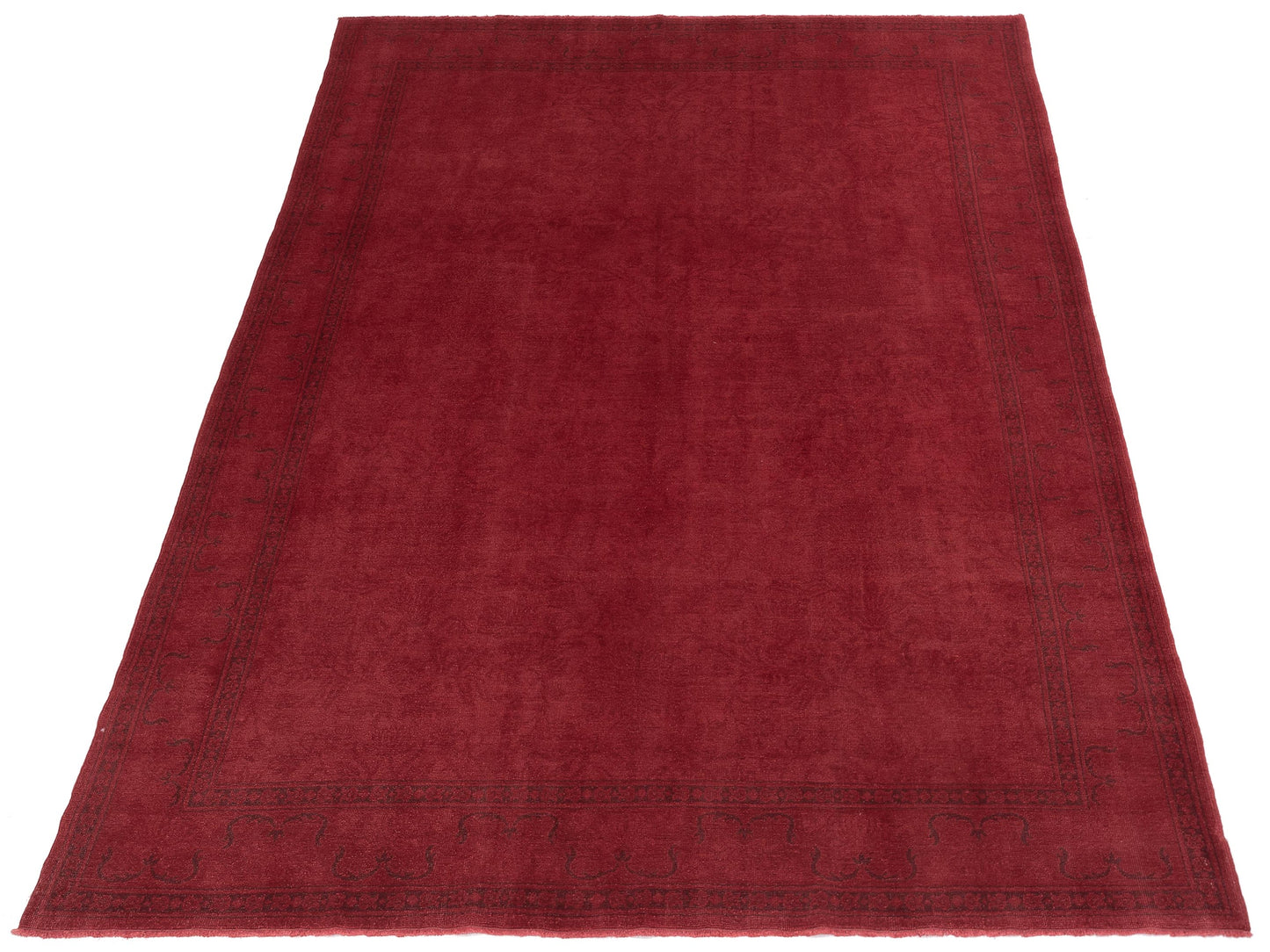 Vintage 79160 Red 9x11 Hand Knotted Rug