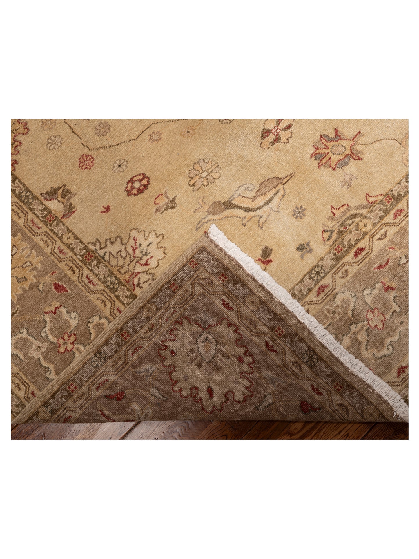 Turkish Elvan Zerya Camel Brown 9.1x11.11 Hand Knotted Rug