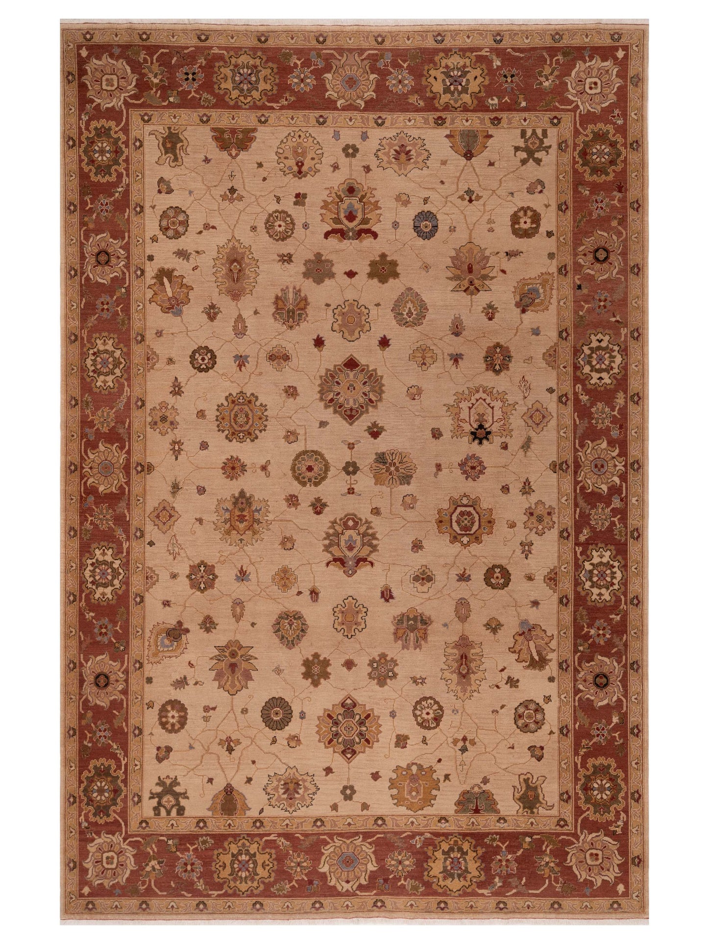 Pasha Turkish Elvan Beige Rust Traditional