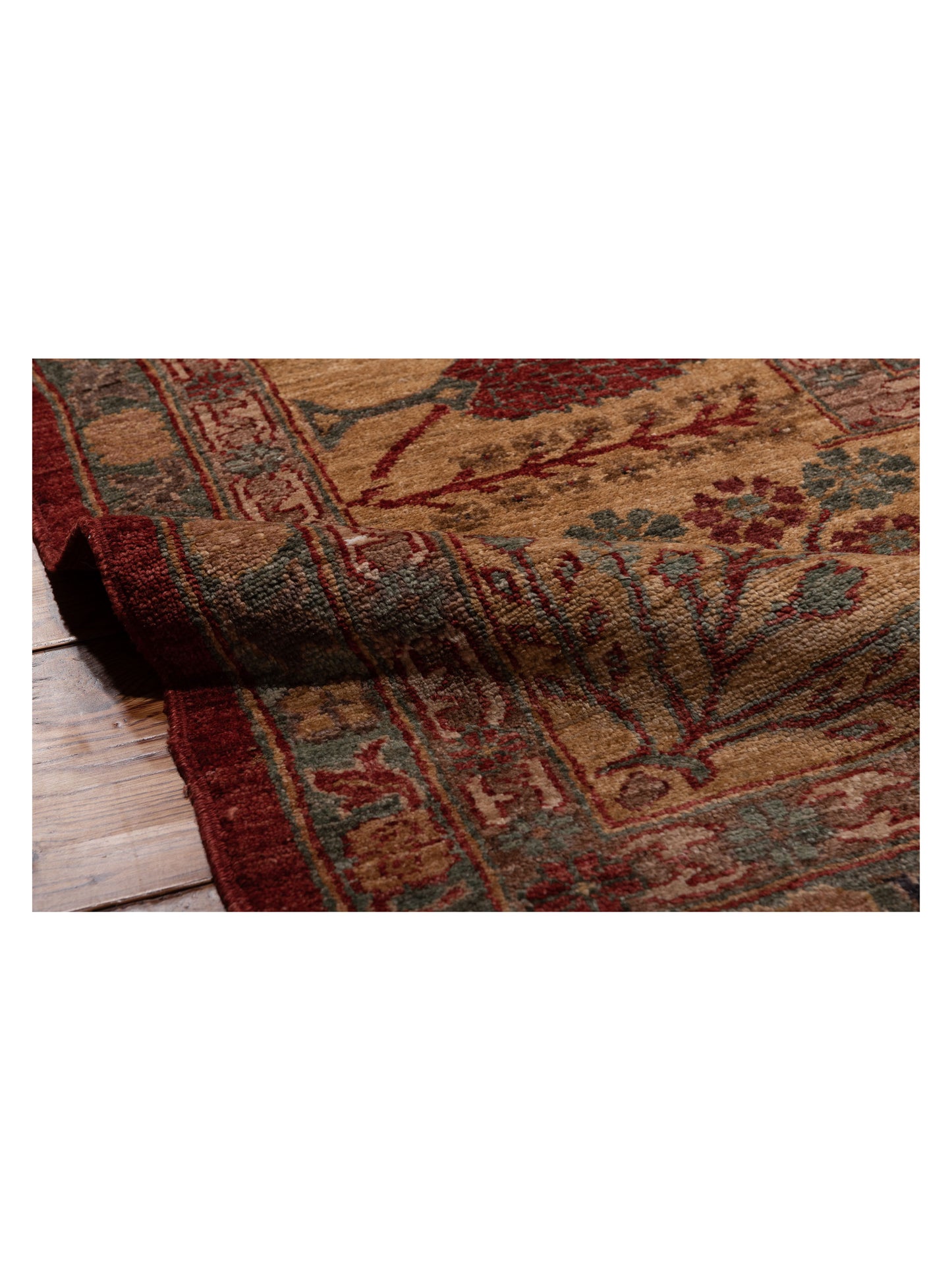 Elvan Turku Red Gold 12.1x17.6 Hand Knotted Rug