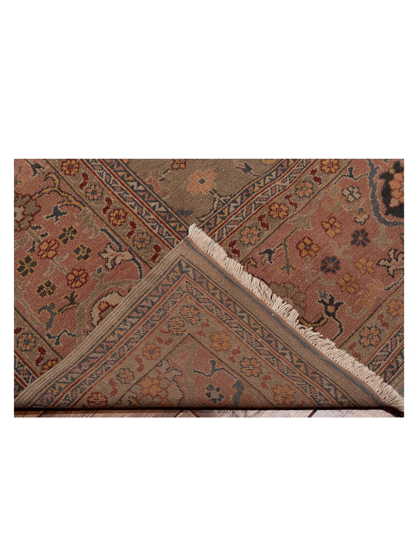 Turkish Elvan 79474 Silver Pink 11.1x18.4 Hand Knotted Rug