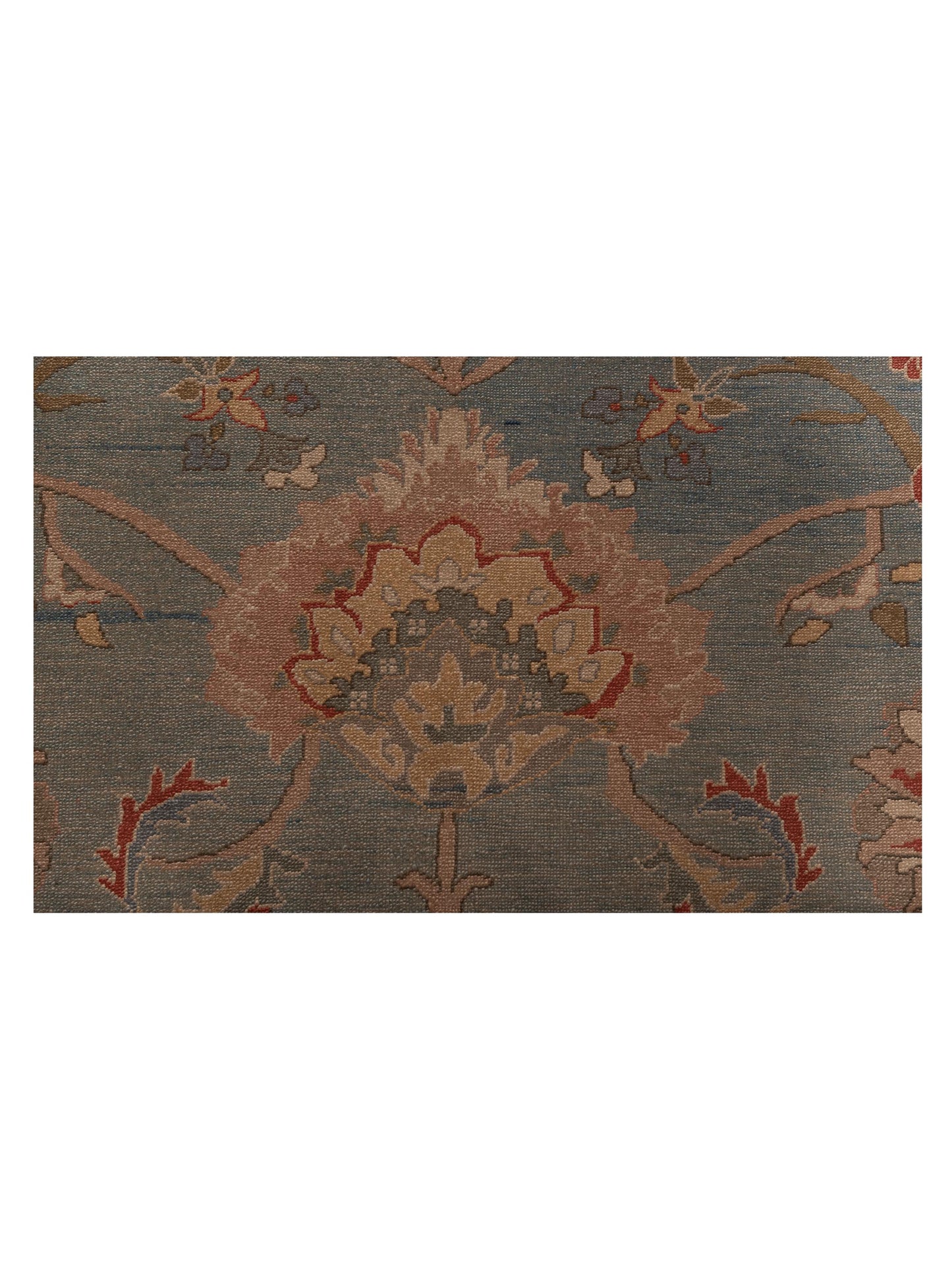 Turkish Elvan 79482 Blue Pink 12.2x18.6 Hand Knotted Rug