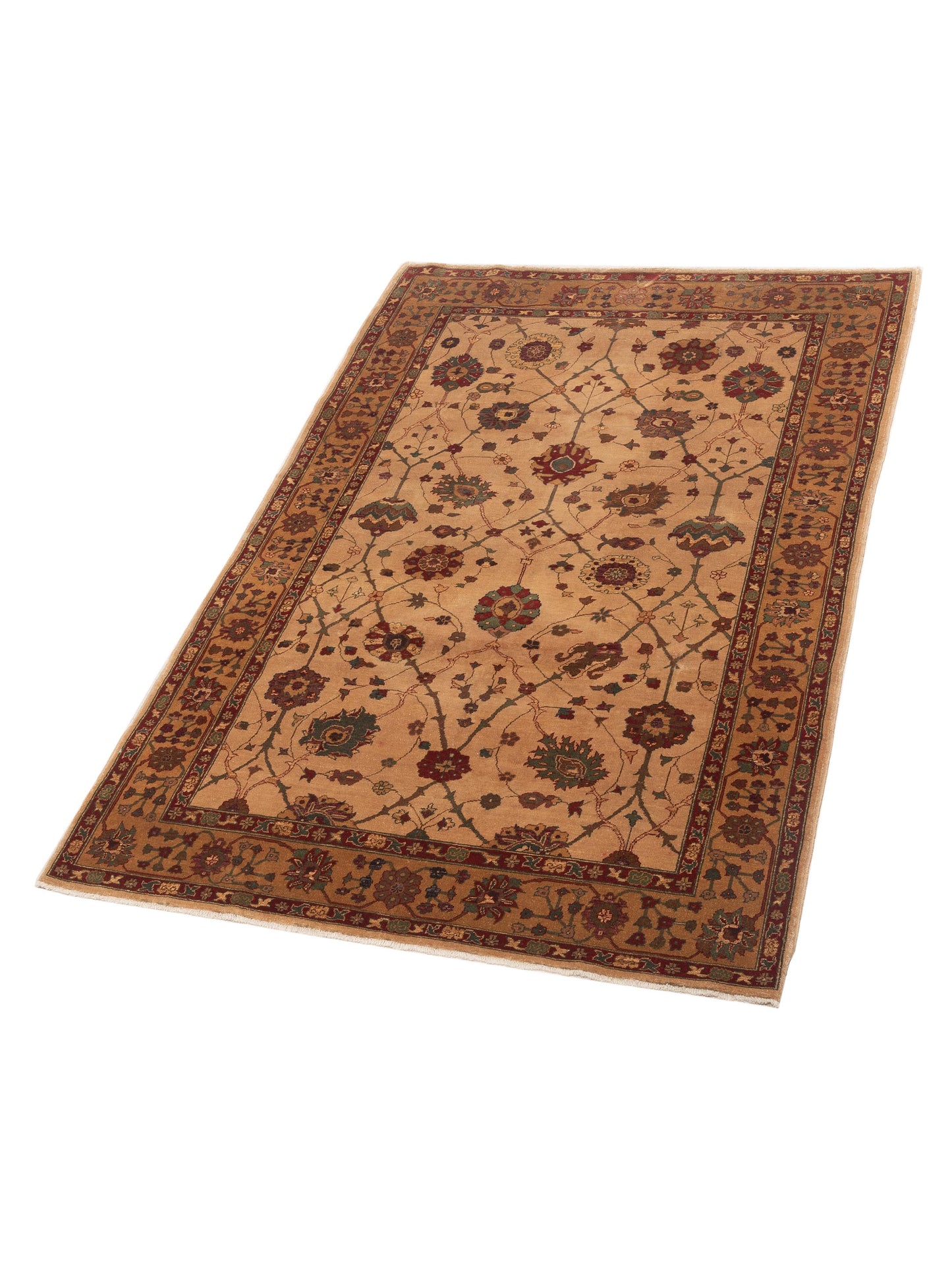 Elvan Turku Beige Gold 6x9 Hand Knotted Rug