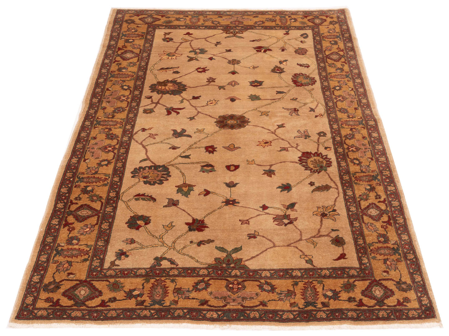 Elvan Serin Ivory Gold 4.10x7.11 Hand Knotted Rug