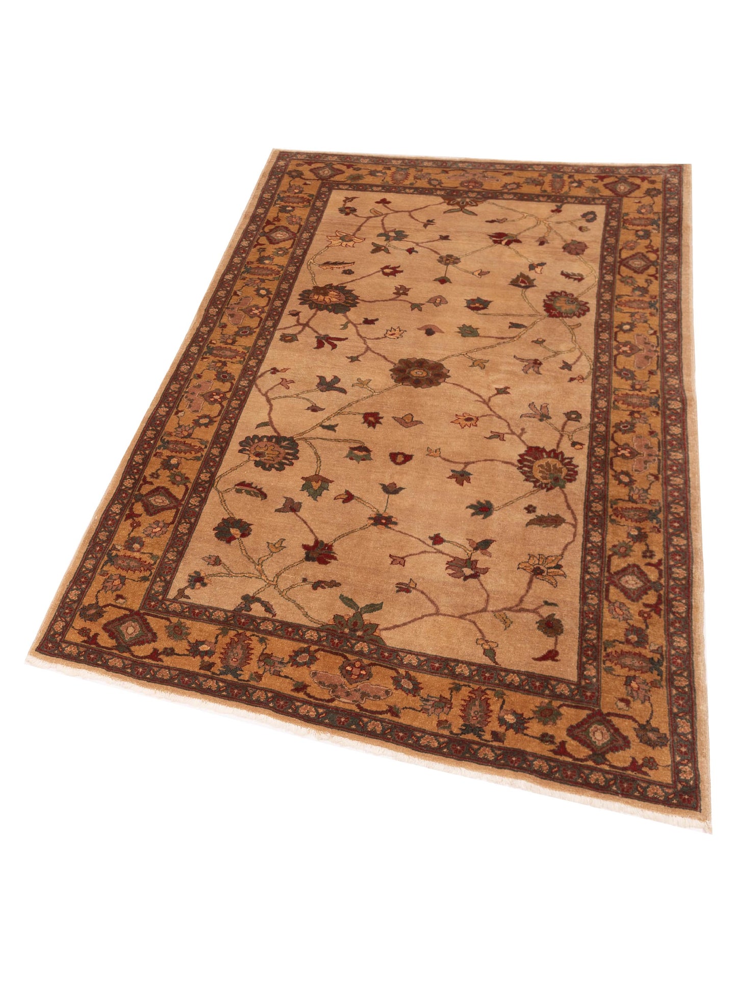 Elvan Serin Ivory Gold 4.10x7.11 Hand Knotted Rug