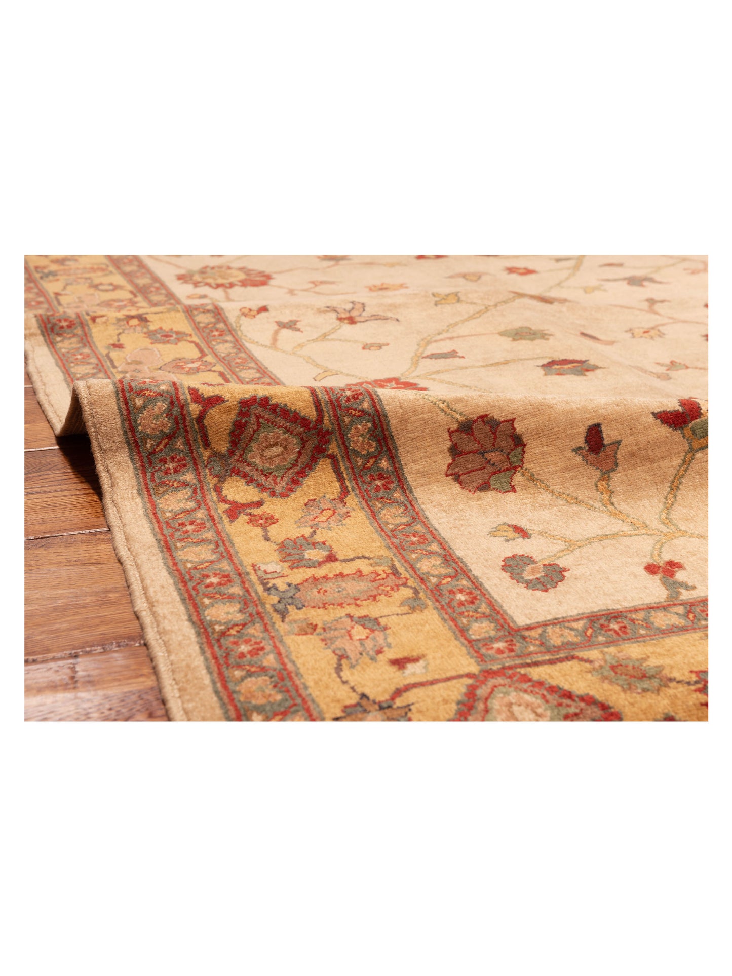 Elvan Serin Ivory Gold 4.10x7.11 Hand Knotted Rug