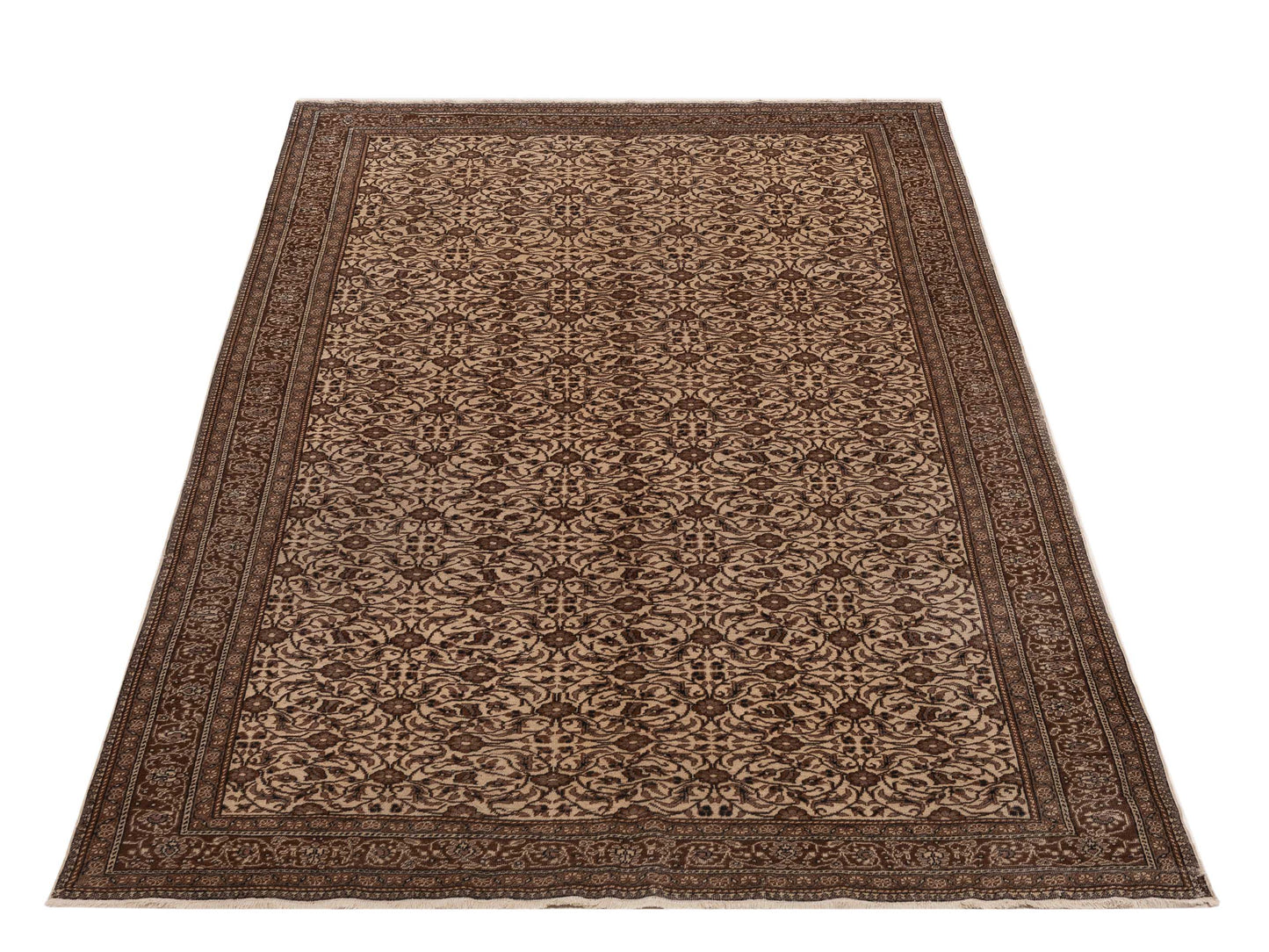 Sivas 79797 Ivory Brown 6.4x9.8 Hand Knotted Rug