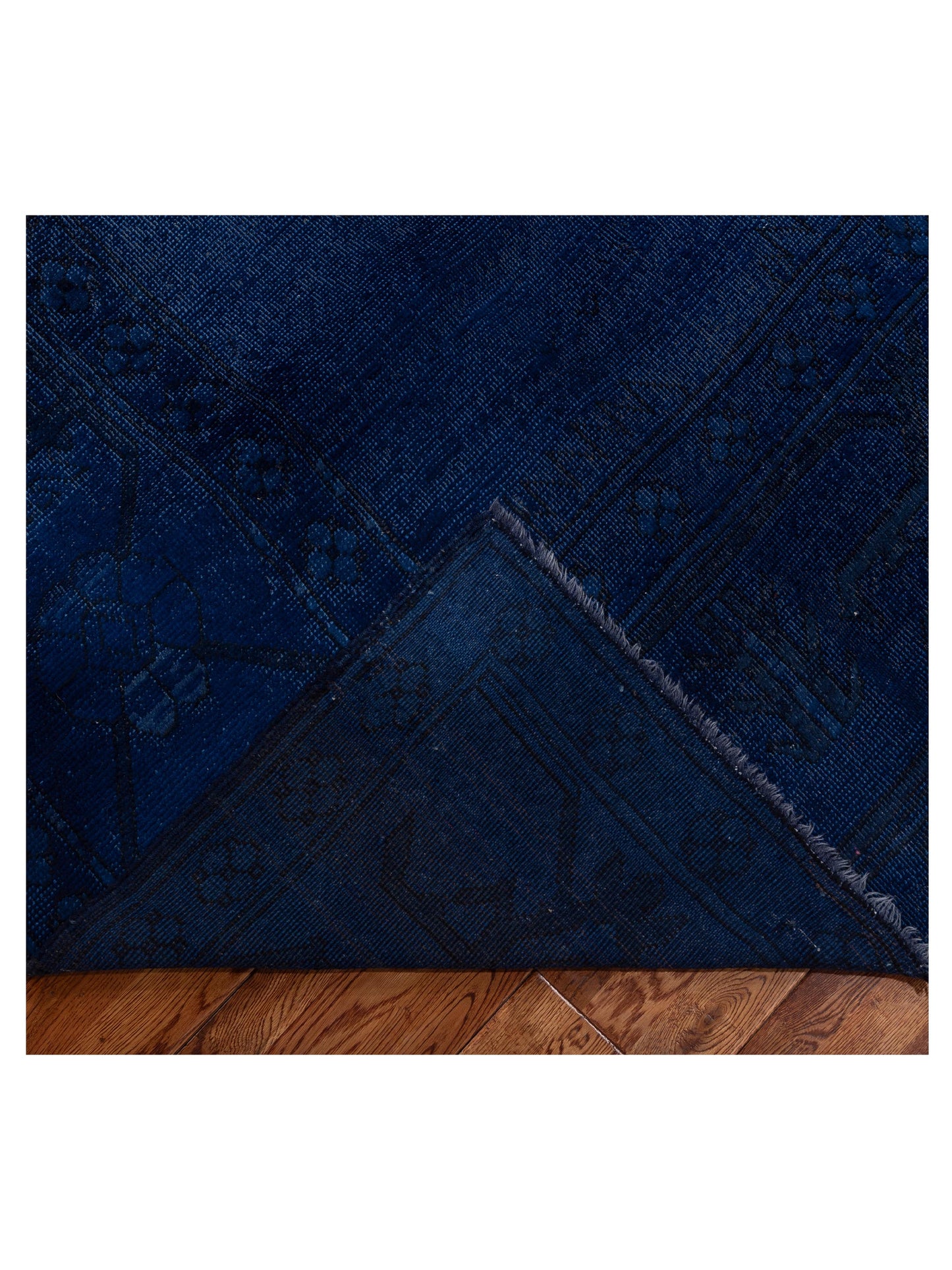 Vintage 79871 Indigo 13.6x15.2 Hand Knotted Rug
